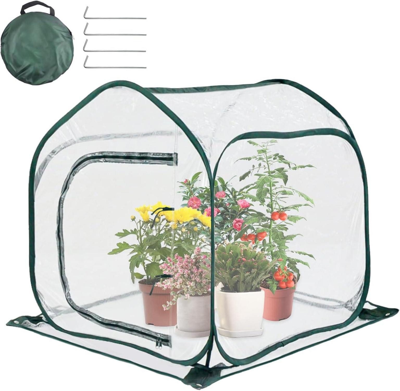Winterschutzhaube Überwinterungszelt für Pflanzen Pop Up Gewächshaus Winter Frostschutz