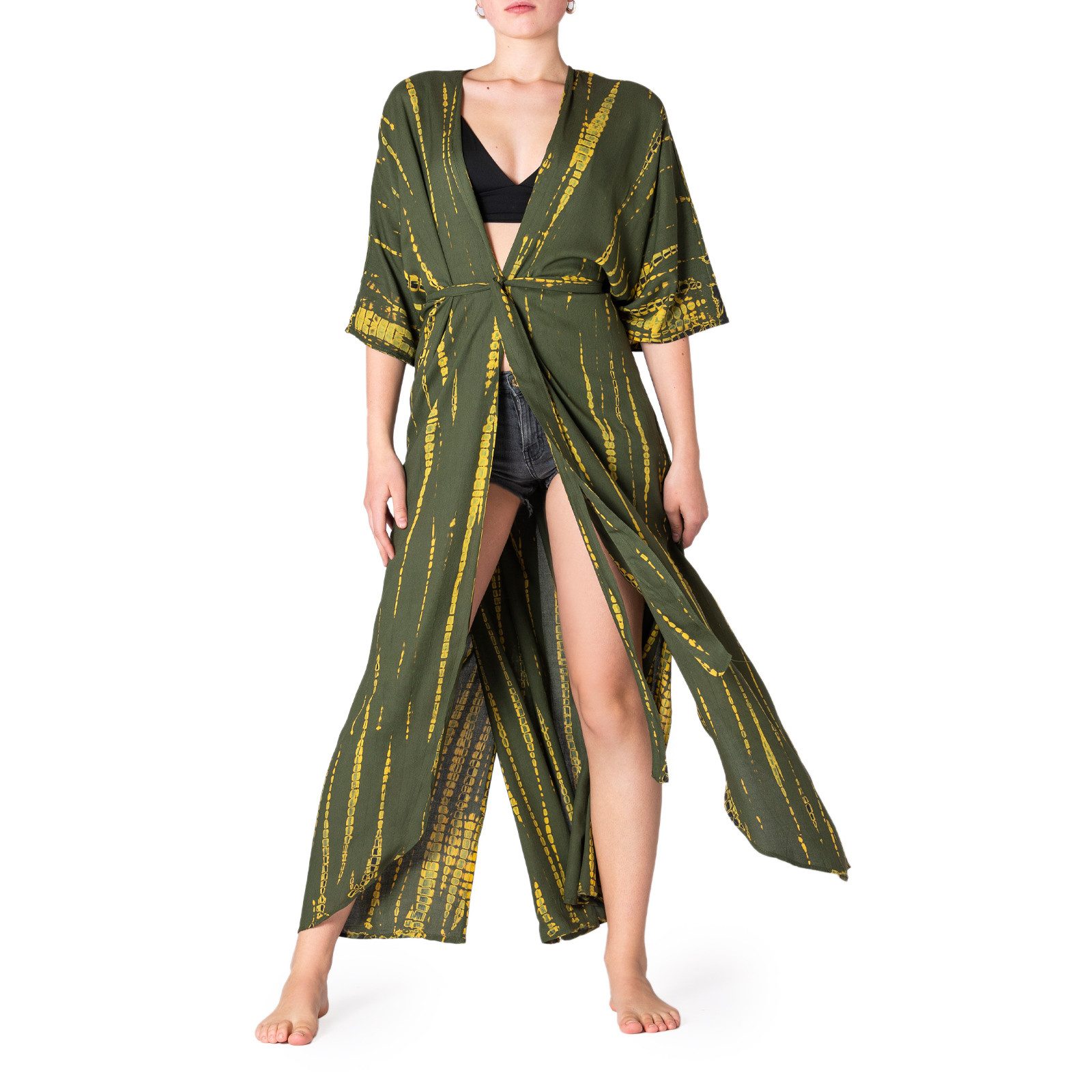 PANASIAM Tunikakleid Damen Kimono Maxi Strandkleid günstig online kaufen