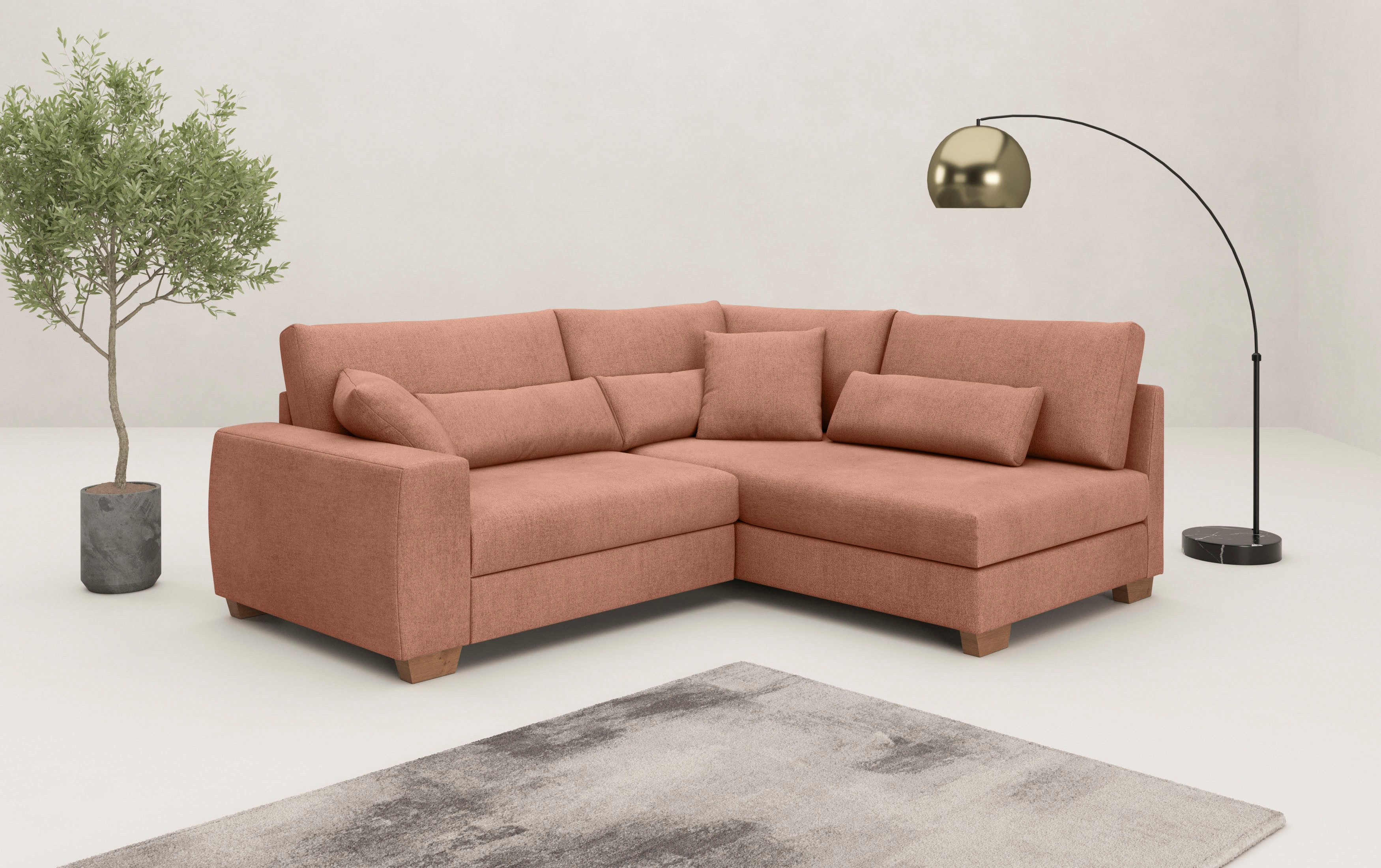 Mr. Couch Ecksofa "Helena L-Form", Mit Federkern, wahlweise mit Bettfunktio günstig online kaufen