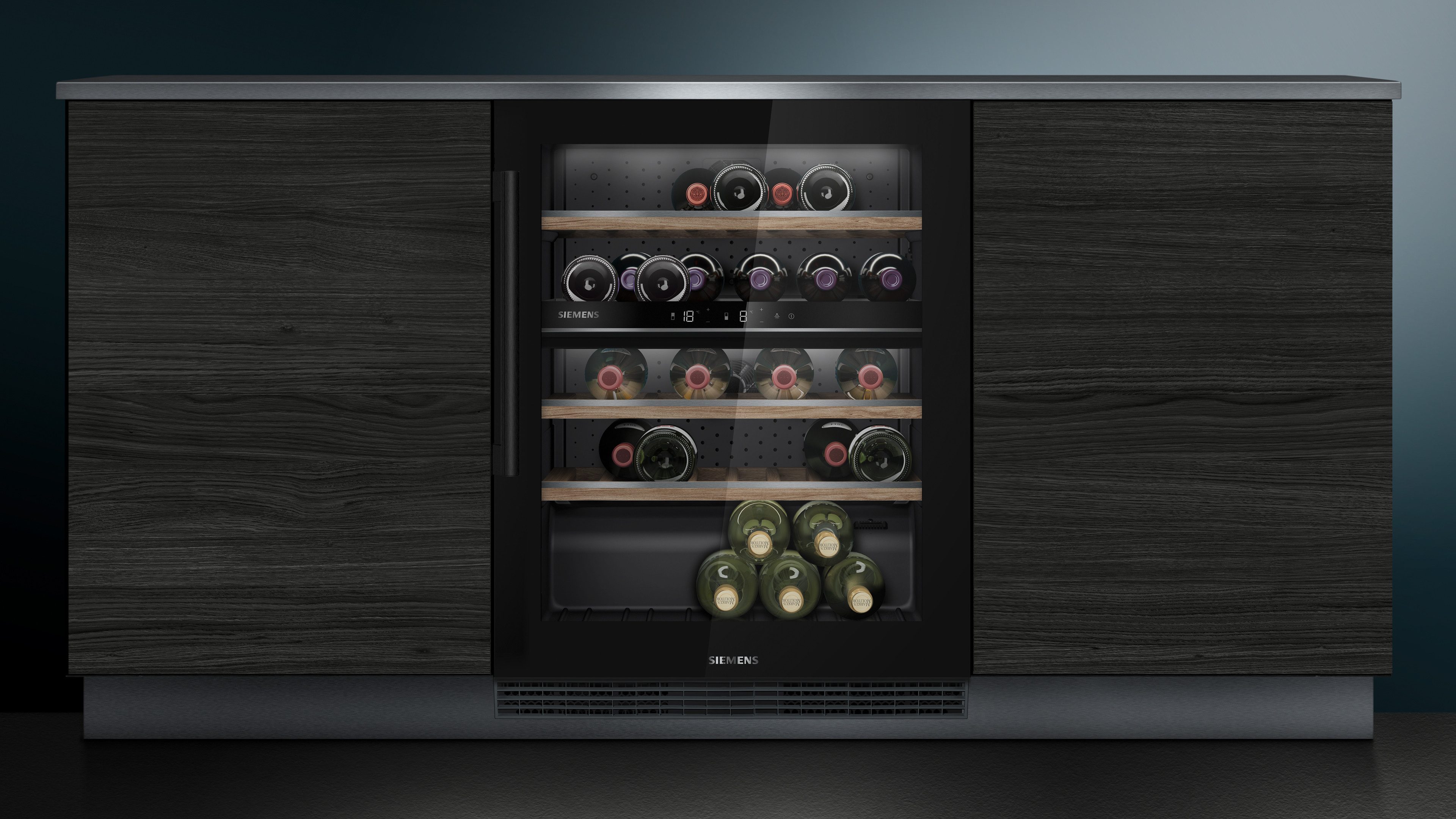 SIEMENS Weinkühlschrank KU21WAHG0, für 44 Standardflaschen á 0,75l