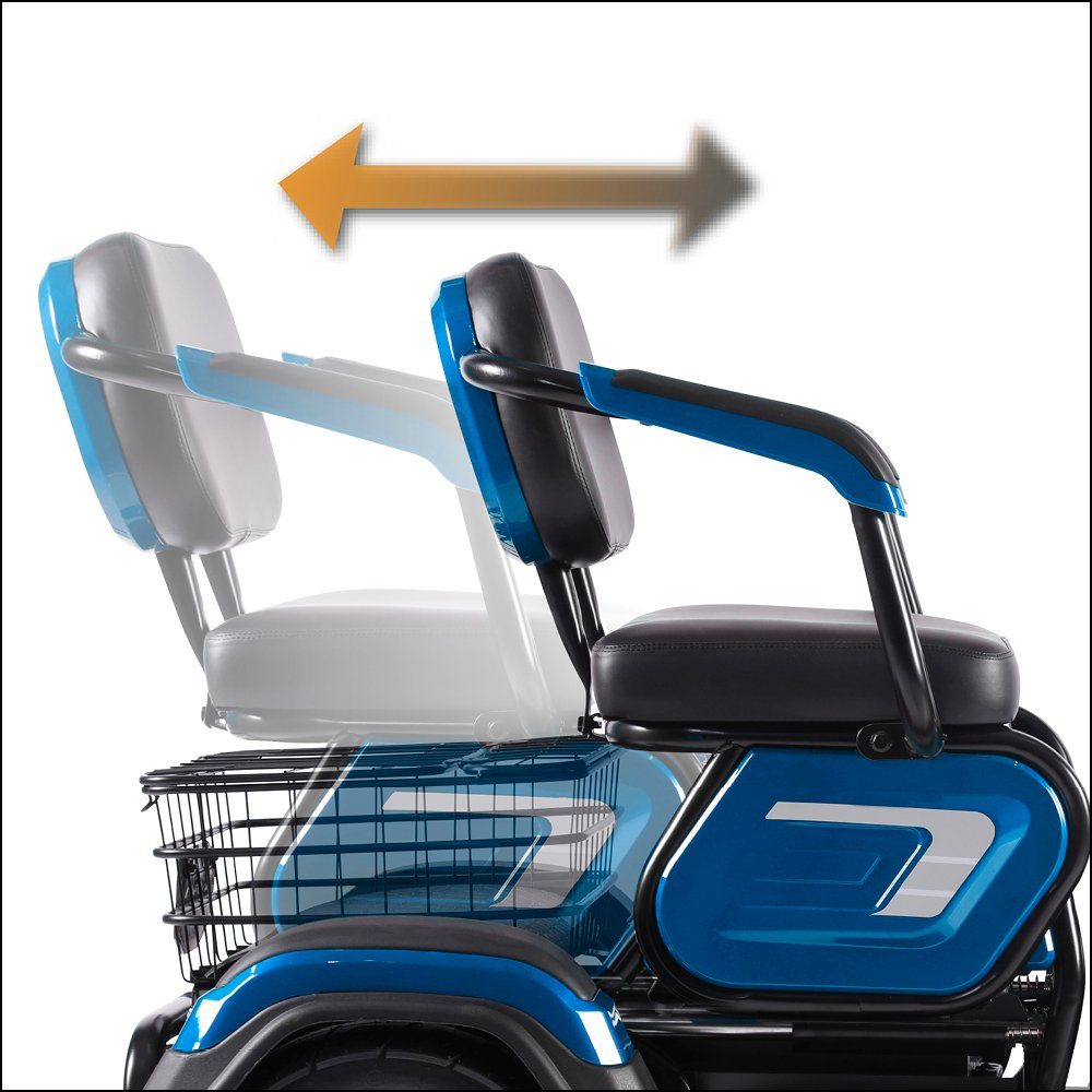 ENEWAY Elektromobil Bari, 500,00 W, 6,00 km/h, (Set, Fahrzeug mit Korb, Spiegel, Ladegerät), inklusive Körbe, mit leistungsfähigen Akkus