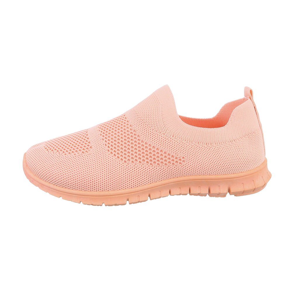 Ital-Design Damen Low-Top Freizeit Sneaker (85276054) Flach Sneakers Low in Coral