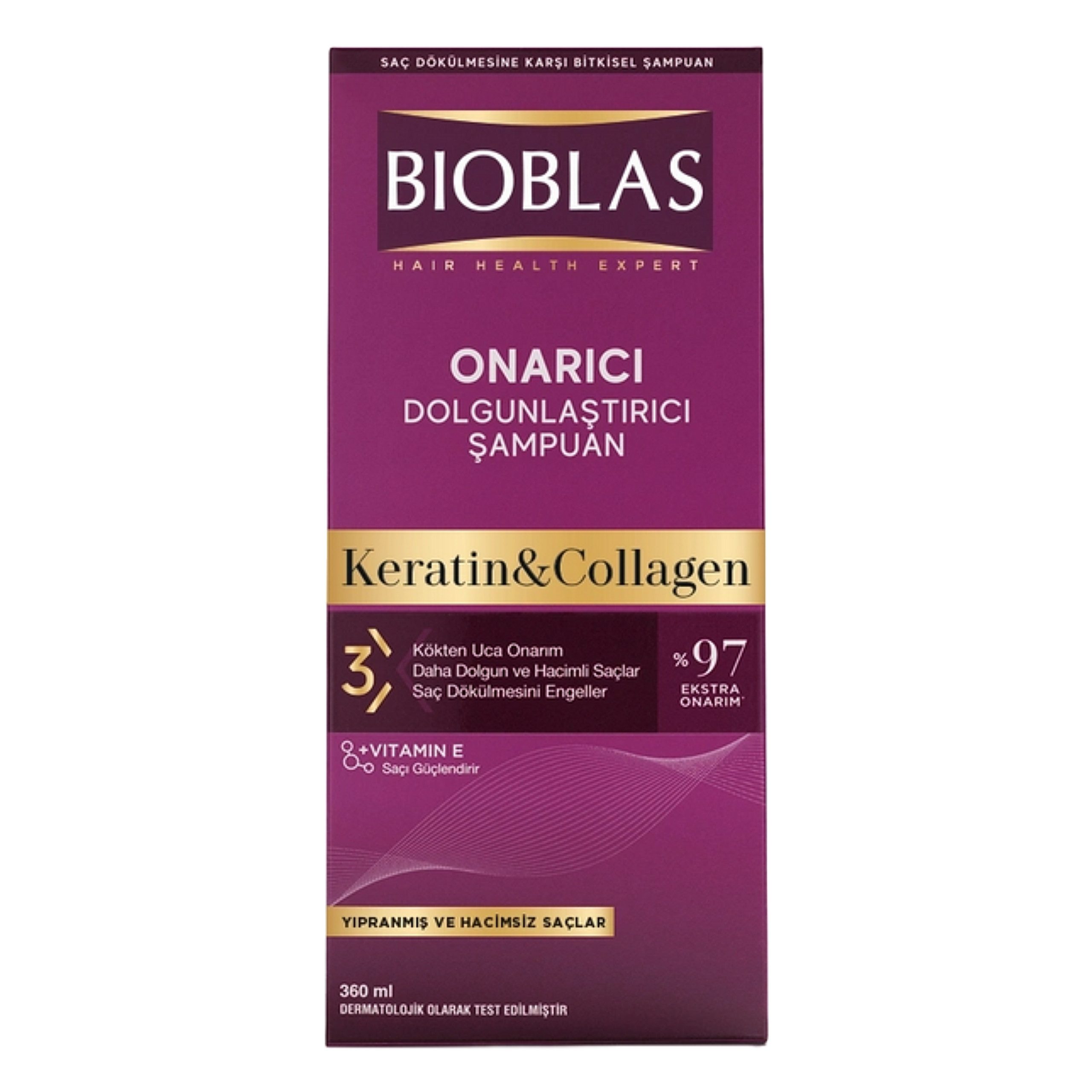 Bioblas Haarshampoo Repair & Volume Shampoo Keratin & Kollagen – Stärkt, schützt & füllt