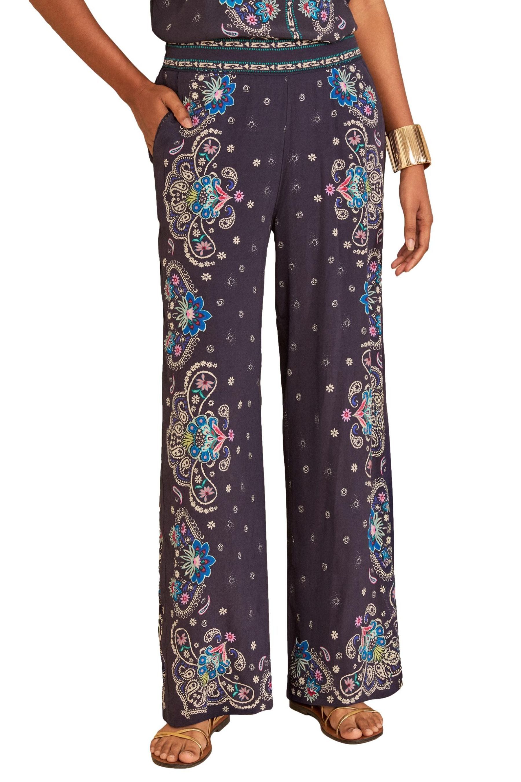 Love & Roses Palazzohose Love & Roses Hose mit weitem Bein (1-tlg)