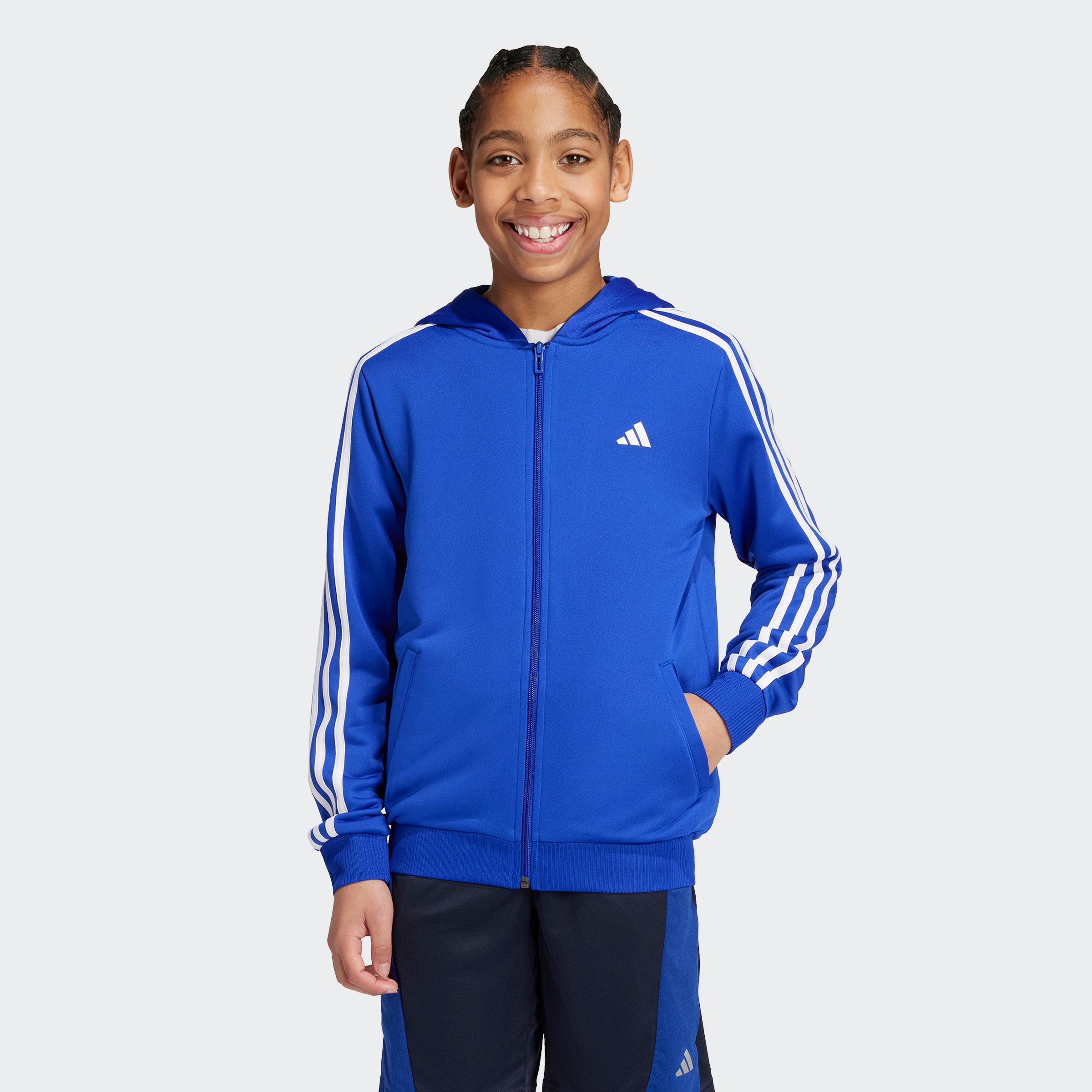 adidas Sportswear Trainingsjacke TRAIN ESSENTIALS AEROREADY 3STREIFEN REGULARFIT KAPUZENJACKE