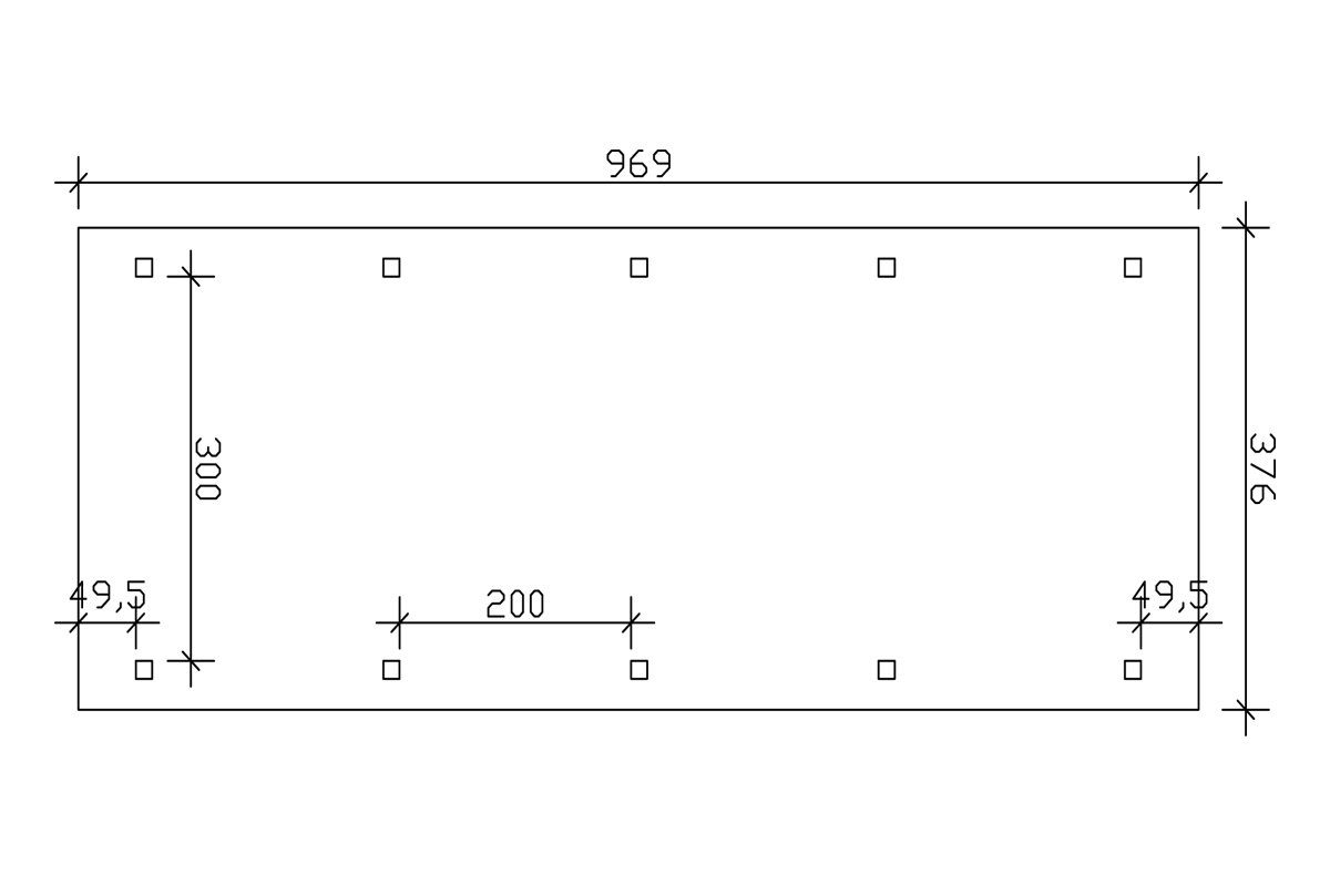 Skanholz Einzelcarport cm BxT: Einfahrtshöhe dunkelgrau Franken, 376x969 220 cm