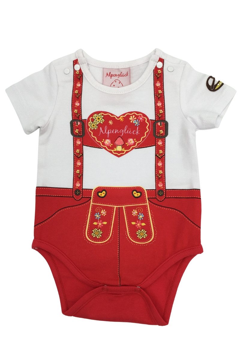 Trachtenkleid Baby Body - ALPENGLÜCK - rot/weiß