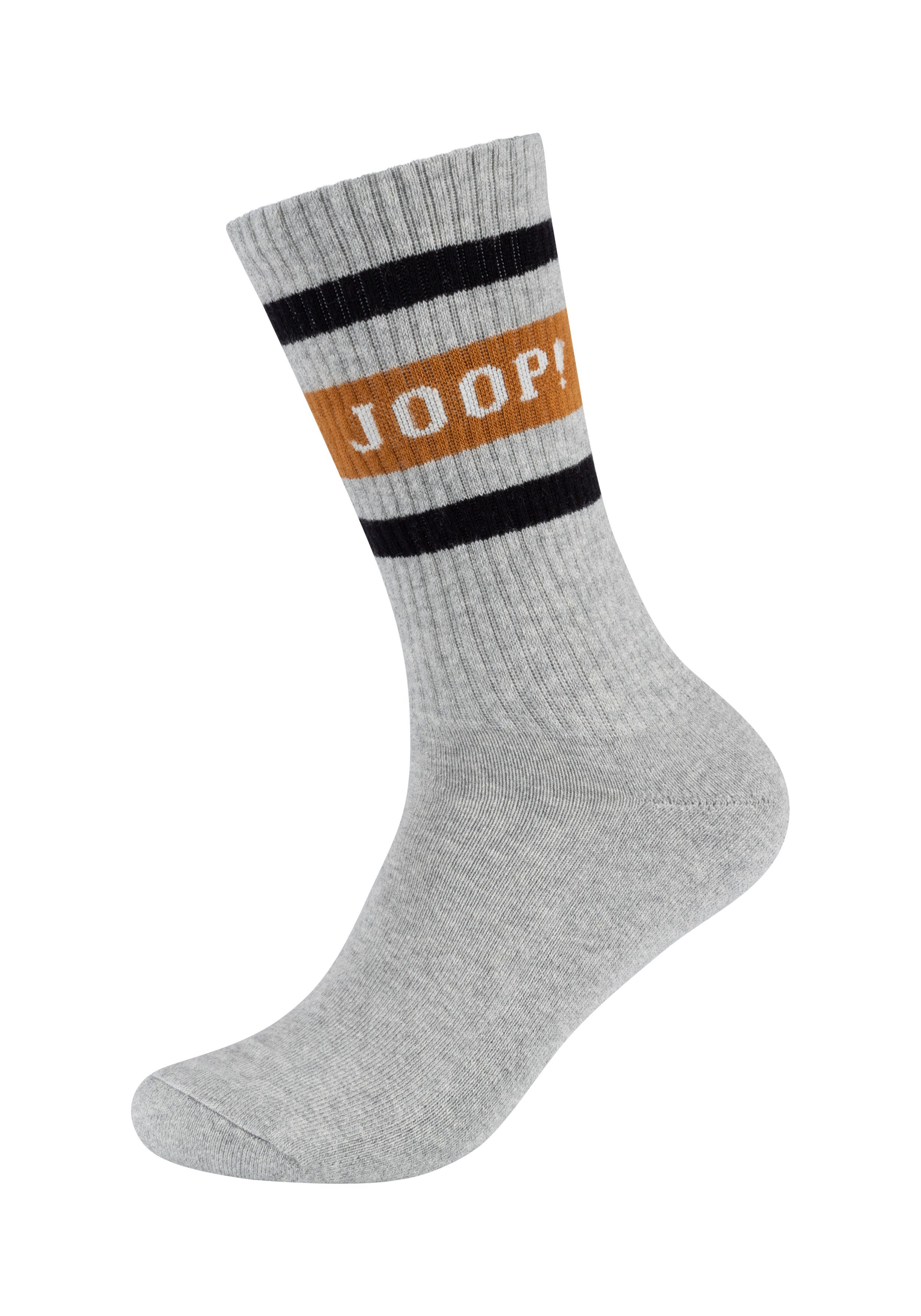 JOOP! Tennissocken premium essentials (2 Paar) am Bund mit Logoschriftzug