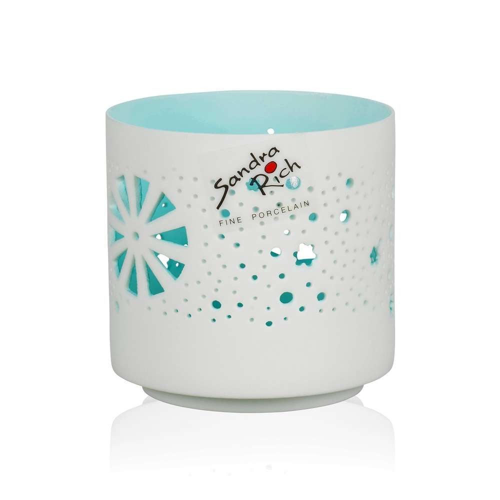 Sandra Rich Windlicht SANDRA RICH, Teelichthalter "ORIENT" 7cm. matt-weiß. Innen Farbig