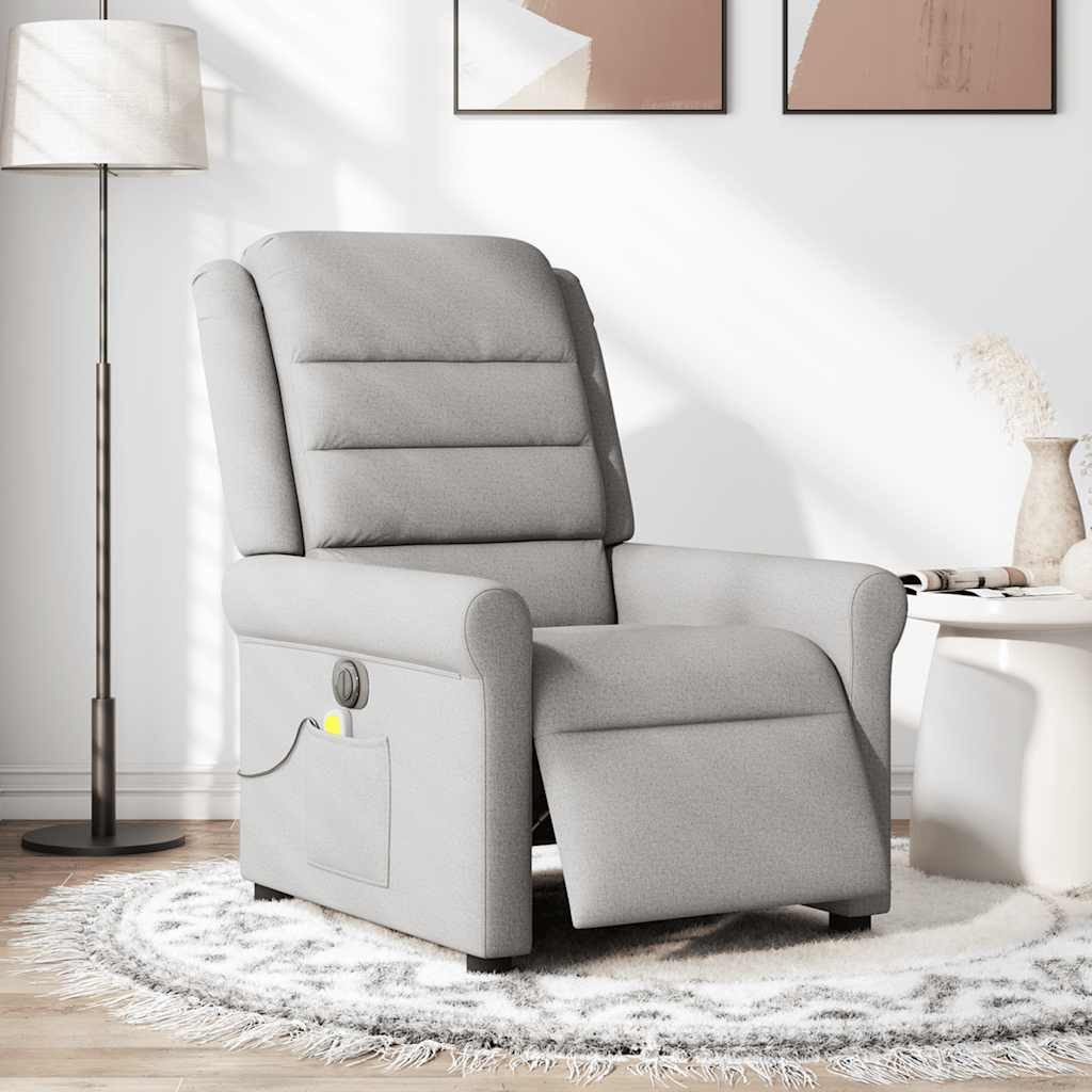 vidaXL Sessel Massagesessel Elektrisch Wolkengrau Stoff günstig online kaufen