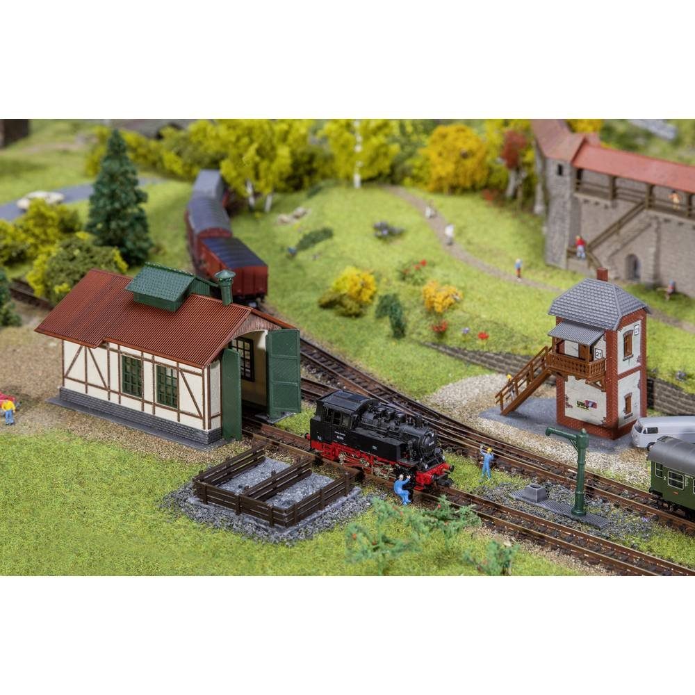 Modelleisenbahn-Set N Nebenbahnlokschuppen mit Blockstelle