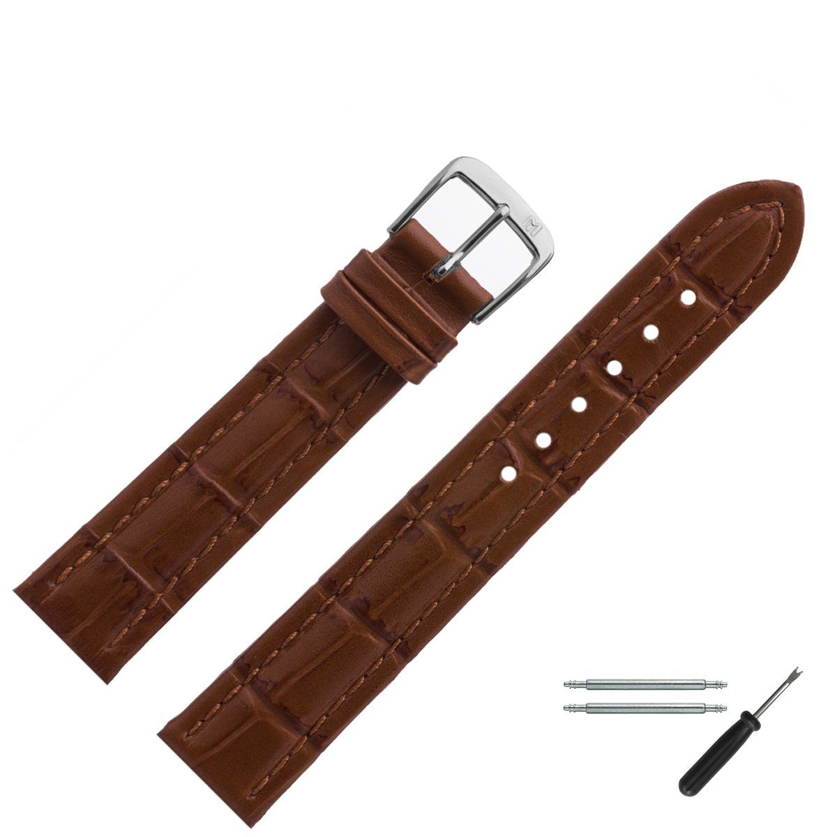 Uhrenarmband 18mm Leder Alligator Prägung