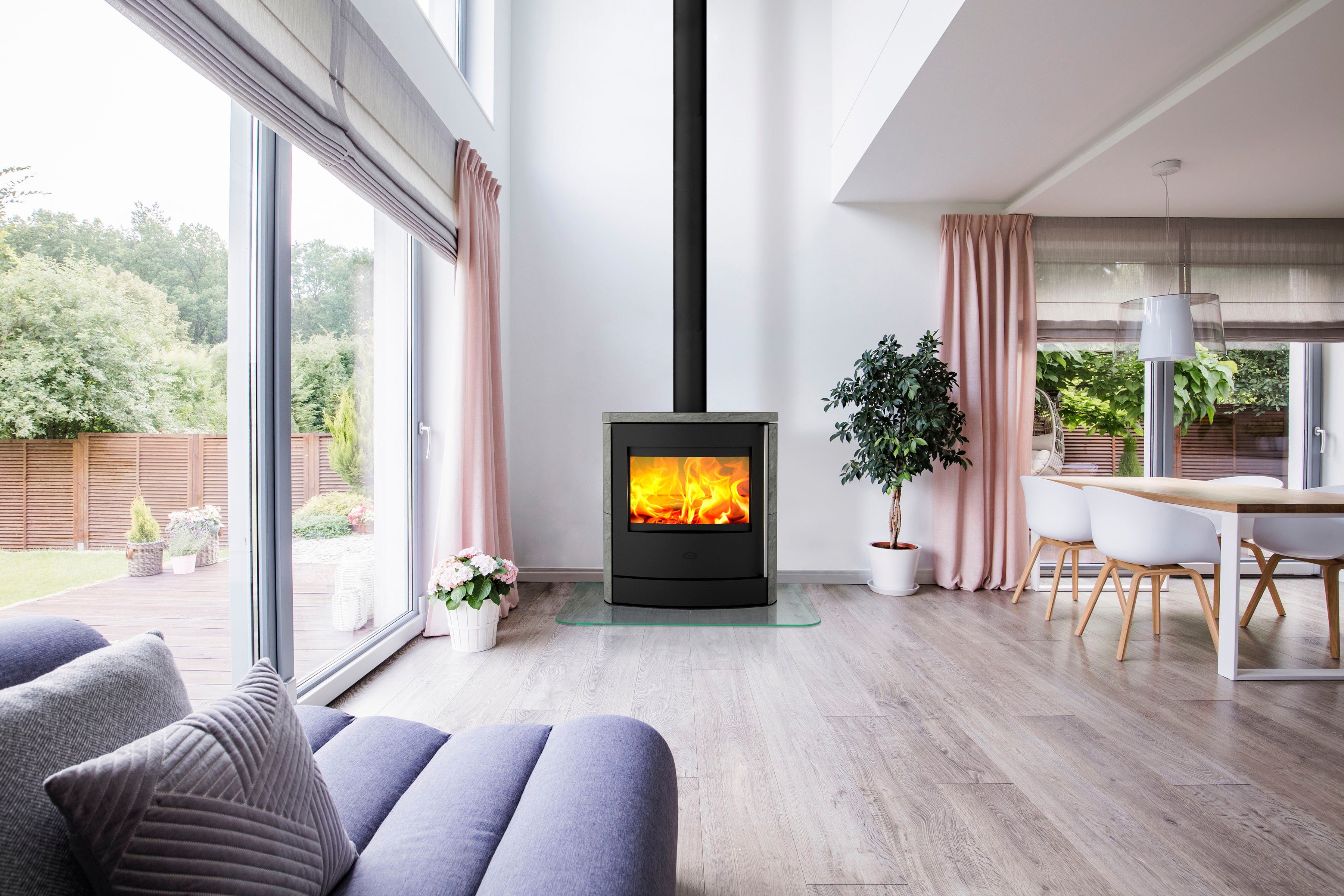 Fireplace Kaminofen »Adamis Speckstein«, 8,1 kW, Zeitbrand, weiße Feuerraumauskleidung