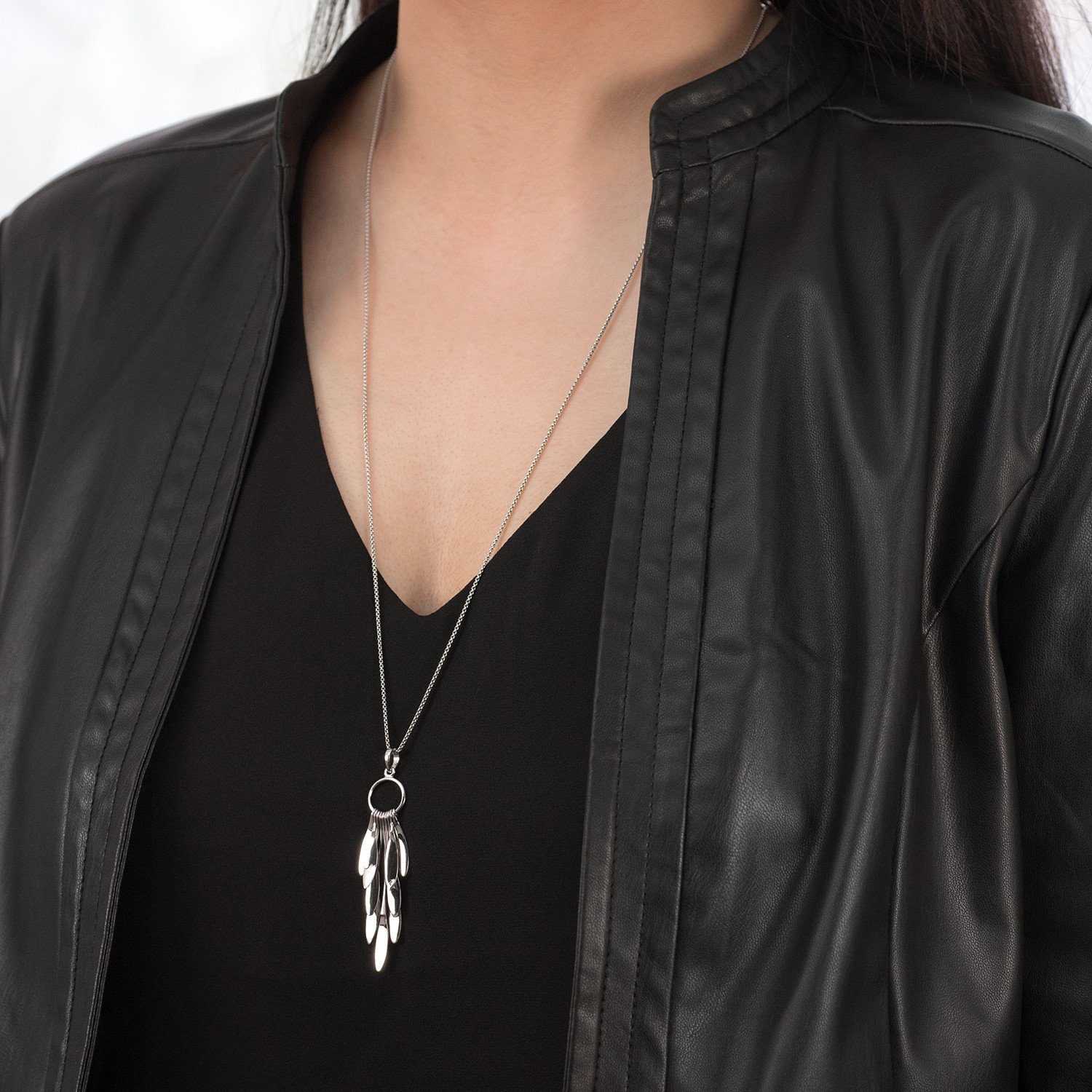 Materia Kettenanhänger Damen Silber Tropfen lang freischwingend KA-449, 925 günstig online kaufen