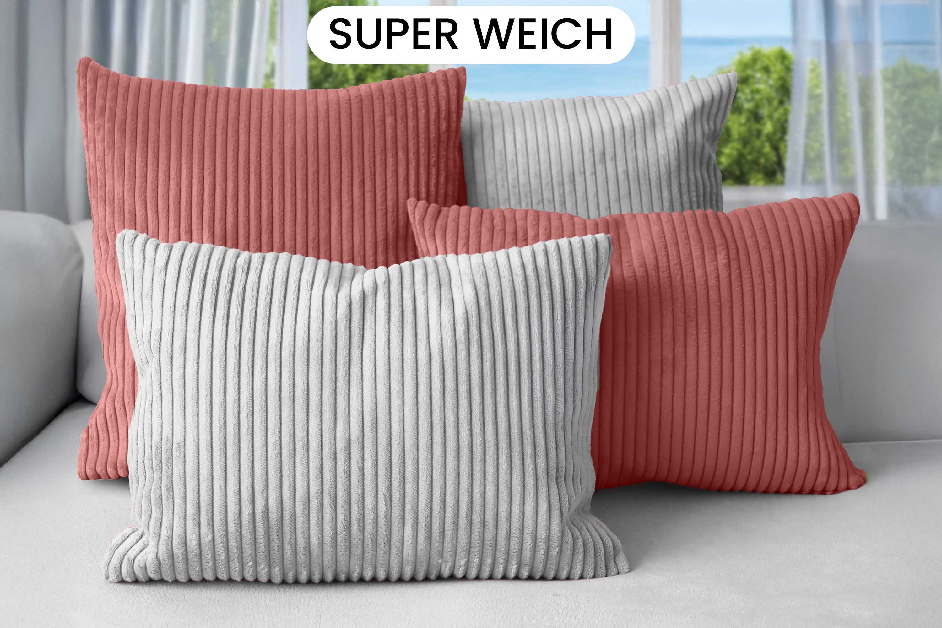 Amilian Kissenbezüge 4er Set - Kissenhüllen 2x 45x45 + 2x 35x45 cm - Zierkissenbezüge, (4 Stück), Zierkissen Set Bezüge 4 Stück für Dekokissen; Kissen; Zierkissen
