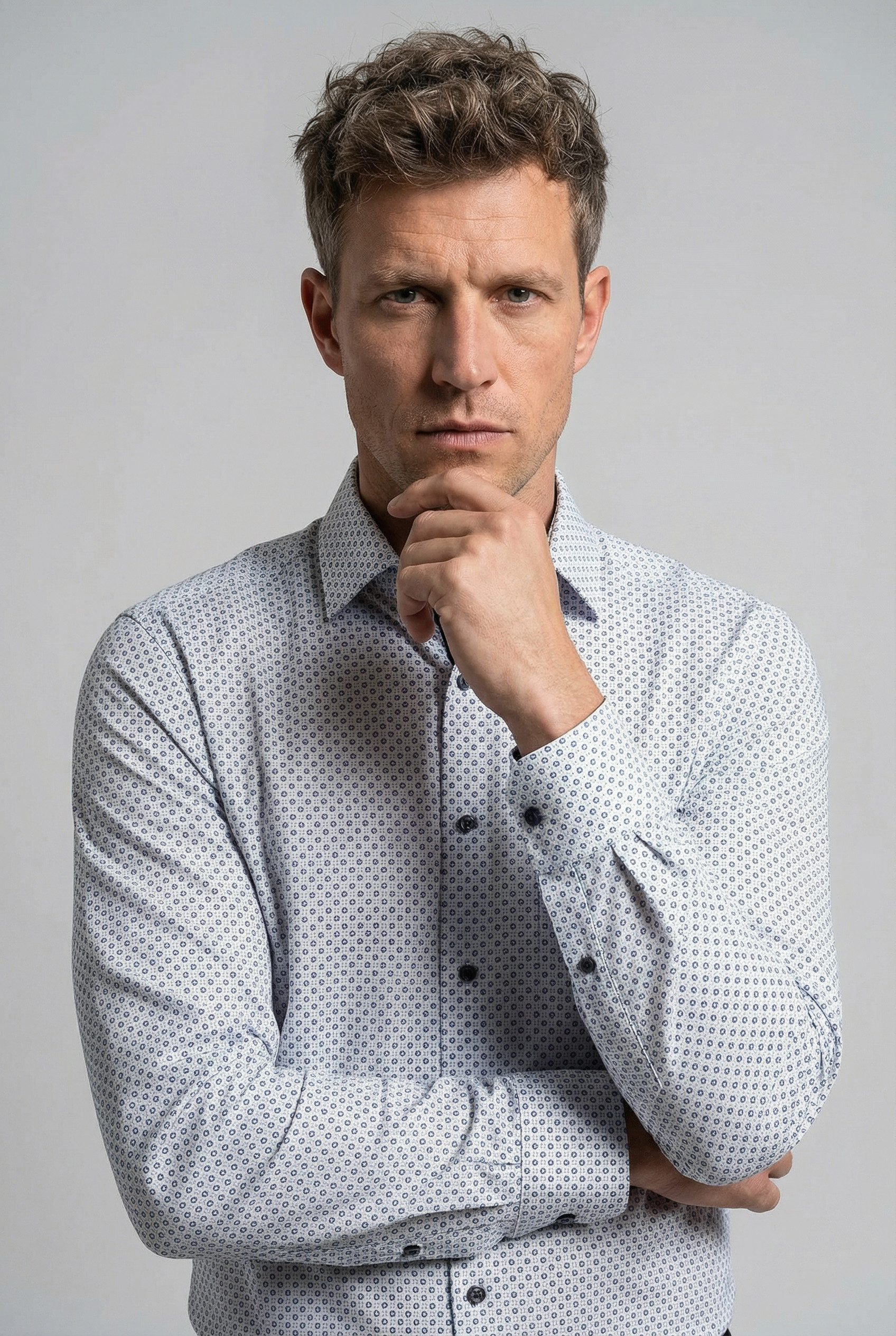 OLYMP Langarmhemd Luxor Businesshemd, modischer Druck, modern fit, New-Kent günstig online kaufen