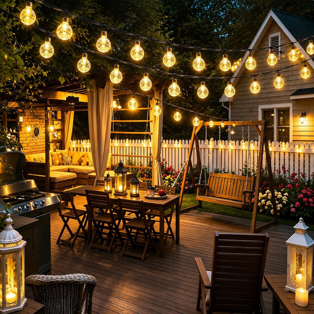 Toomoke LED Solarleuchte LED Solarleuchten,Garten Kugel Lichterkette,Außen Solar Gartenleuchte, 12M/39FT, 100LEDs Lichterkette, Warmweiß, mit Fernbedienung,für Camping, Garten und Partys