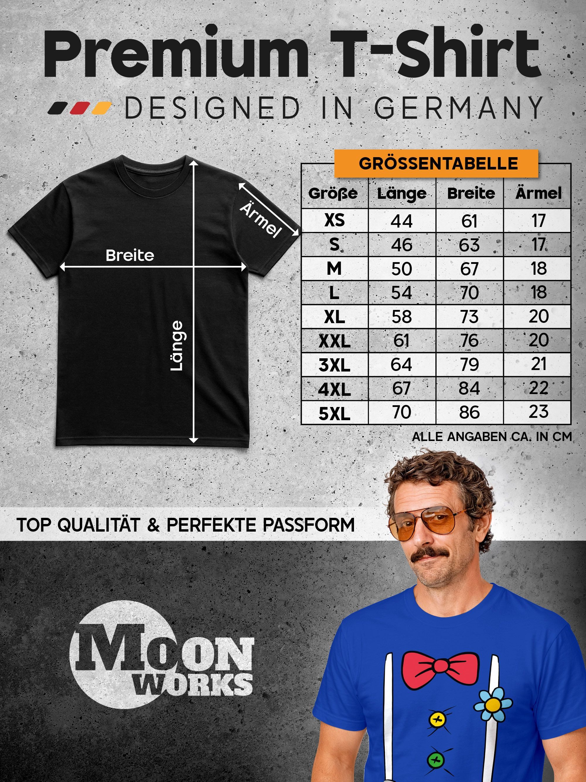 MoonWorks Print-Shirt Herren T-Shirt Fasching Karneval Clown Kostüm-Ersatz Verkleidung Last mit Print