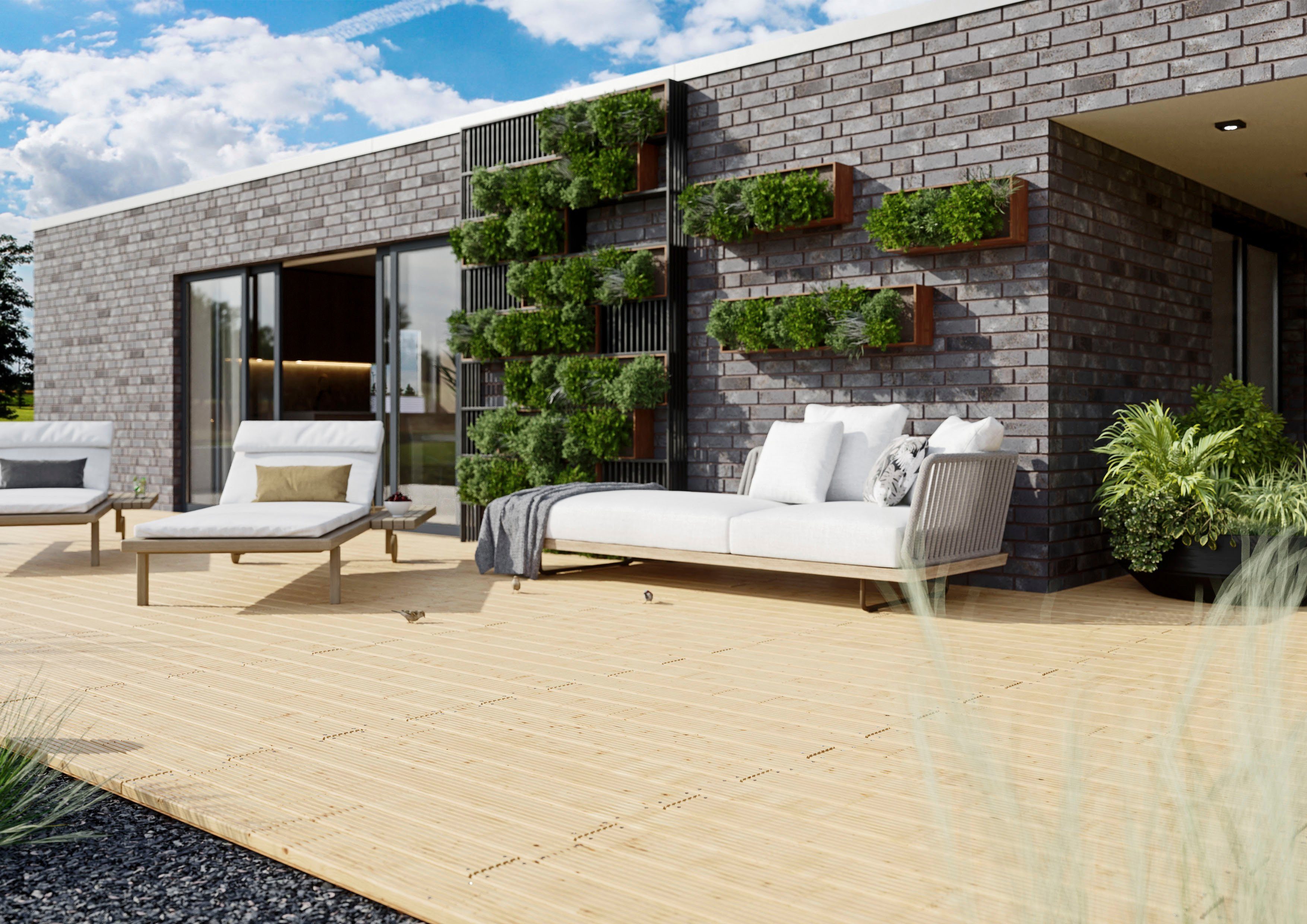 KONIFERA Terrassendielen Terrassendeck, 4 m², BxL: 28 je cm, 200x200 (Set) Stärke, mm