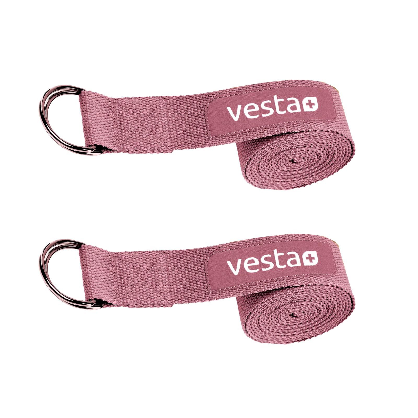 Vesta+ Yogagurt Yogaband Yoga Gurt Gürtel Strap Yogaschlaufe, 100% Baumwolle 250 x 3,8 cm mit Metall Verschlus