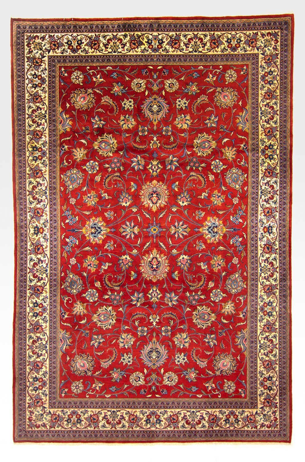 Wollteppich Sarough Durchgemustert Rosso 350 x 253 cm, morgenland, rechteckig, Höhe: 10 mm, Unikat mit Zertifikat | Kurzflor-Teppiche