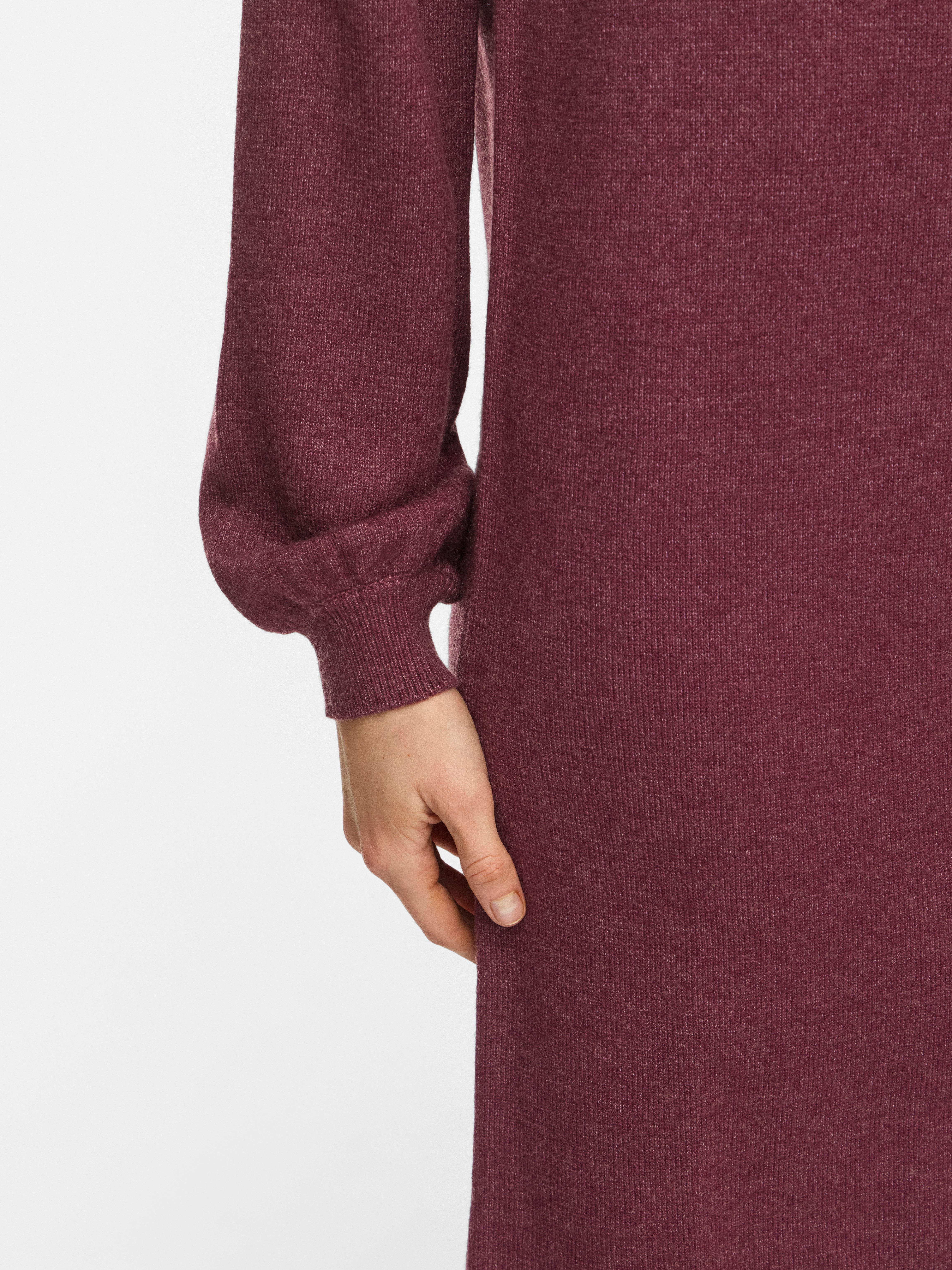 Vila Strickkleid VIRIL L/S VOLUME SLEEVE KNIT DRESS-NOOS Materialmix, normal geschnitten