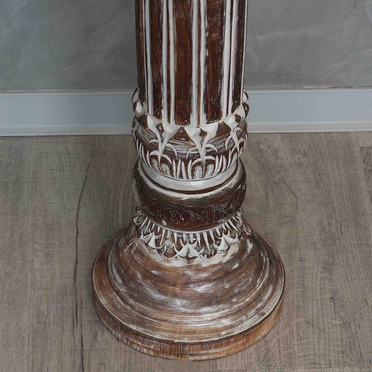 Oriental Galerie Blumenhocker Säulen Batya 60 cm Modell (1 Variante Antik St), braunwash Handarbeit