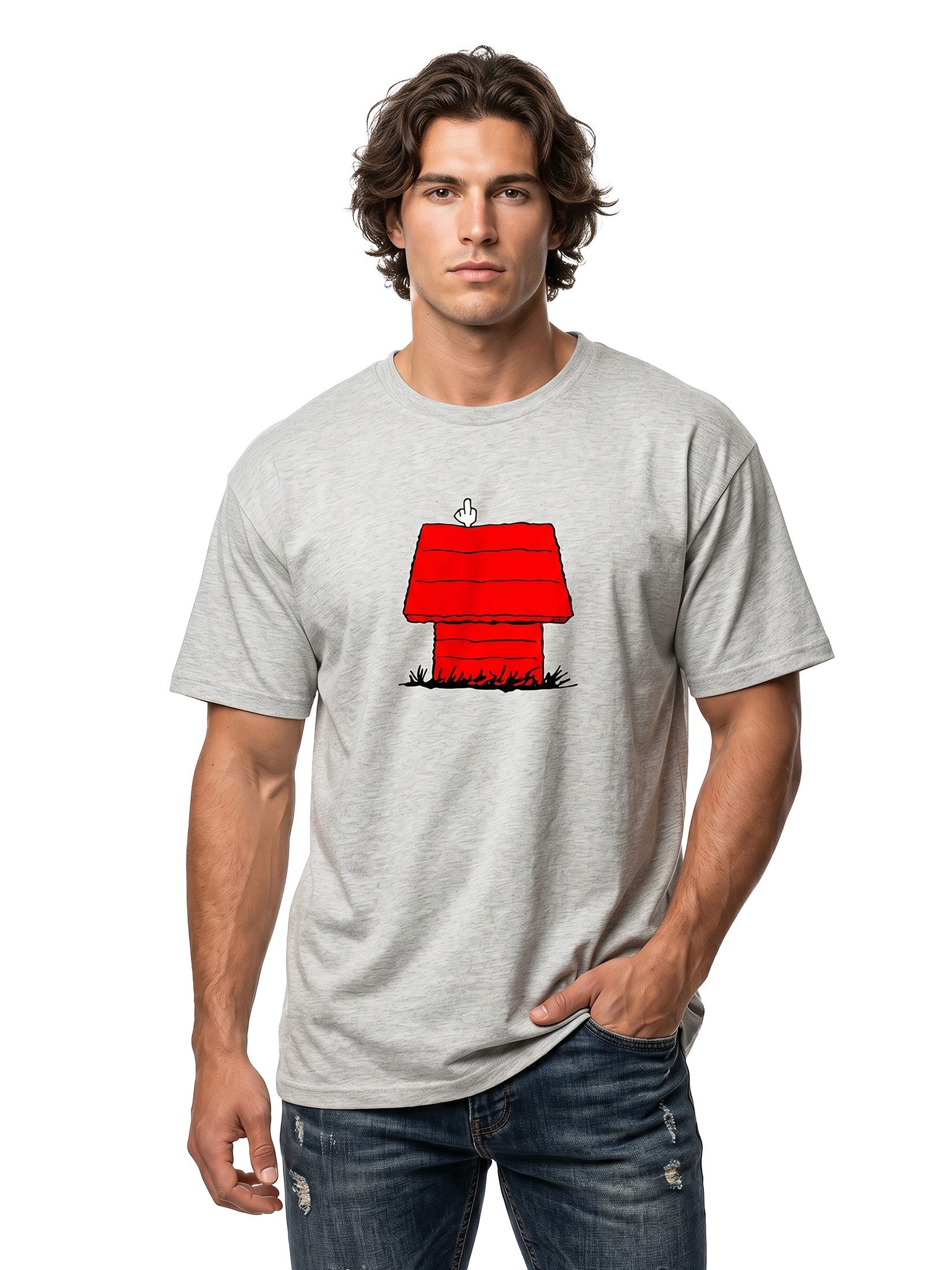 MAKAYA Print-Shirt Lustiges T-Shirt Herren Aufdruck Hundemotiv Witzige Geschenke Männer mit Druck
