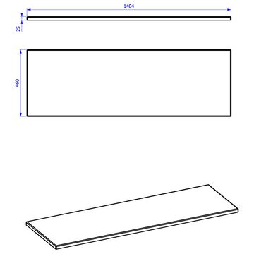 Lomadox Waschtischplatte MODENA-56, platte 140 cm in Hamilton Eiche Nb., B/H/T: ca. 140/2,5/46 cm