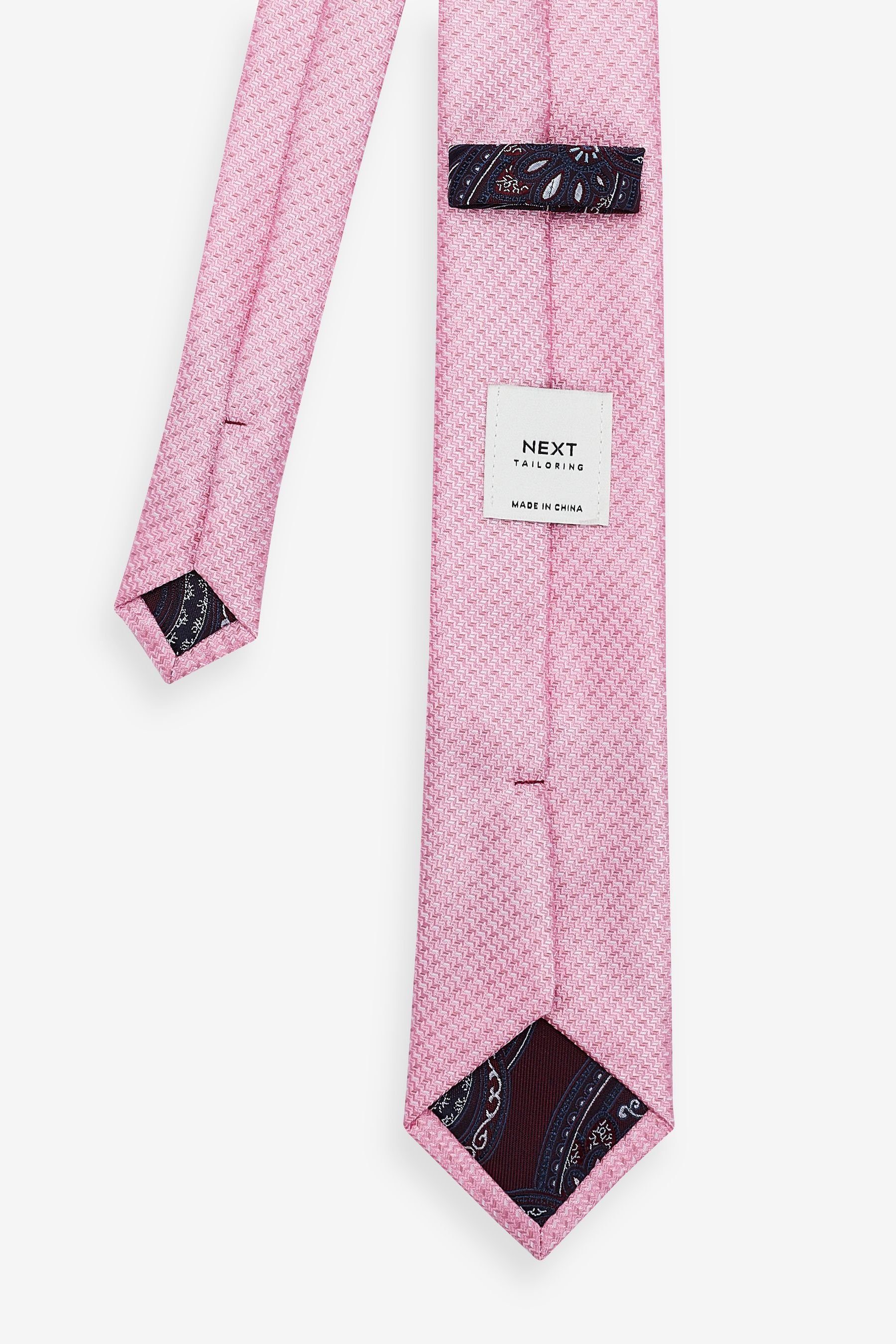 Light Klammer Krawatte Schmale Next + Recyclingpolyester aus Krawatte (2-St) Pink