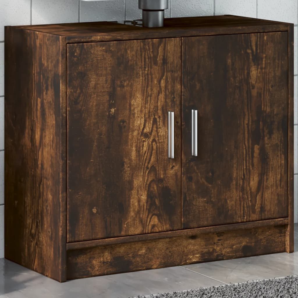 vidaXL Schrankmodule Waschbeckenschrank Räuchereiche 63x29x55 cm Holzwerkst günstig online kaufen