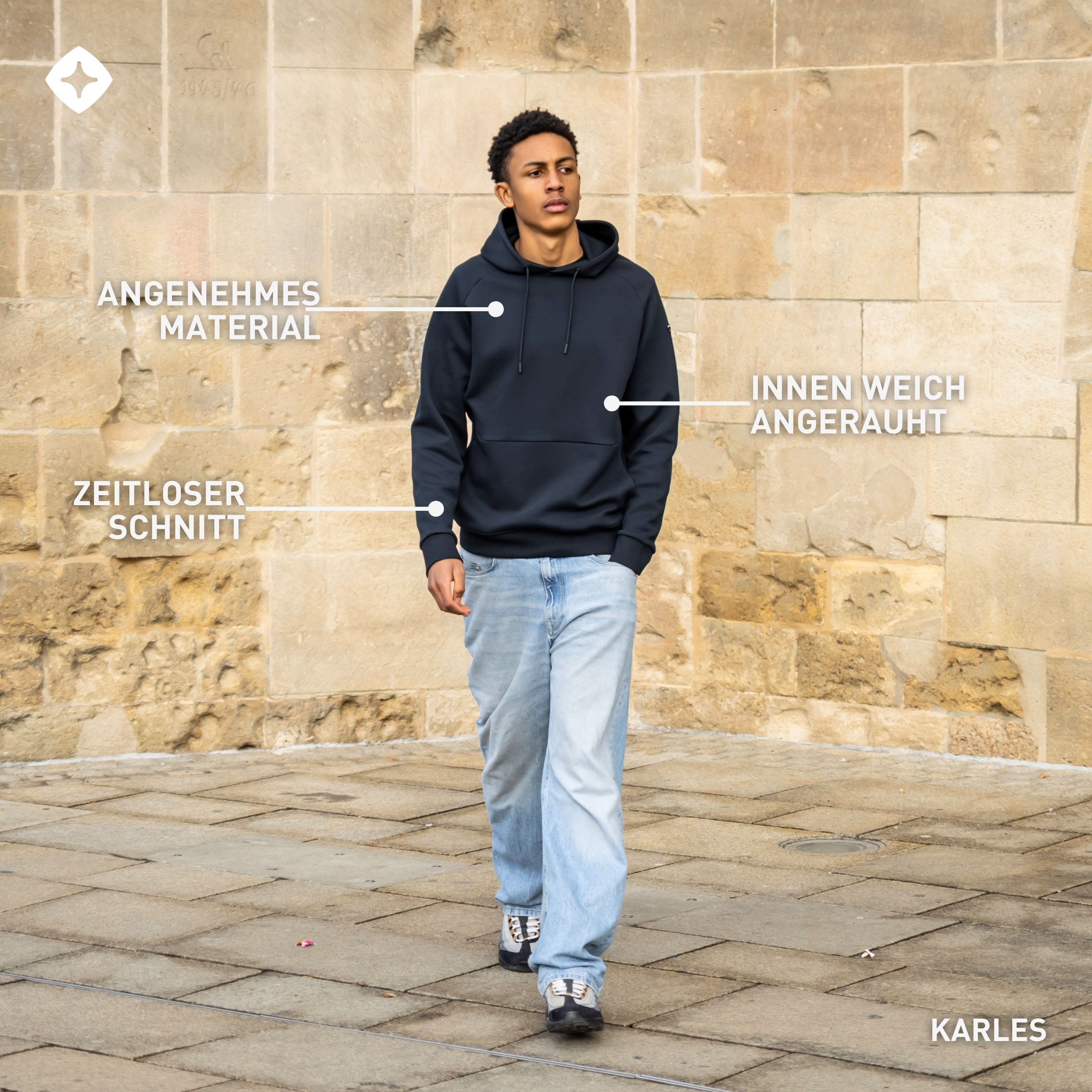 Höhenhorn Kapuzenpullover Karles Herren Tech Hoodie für Männer Hoody Sweatshirt Sportswear – Bild 5 von 5