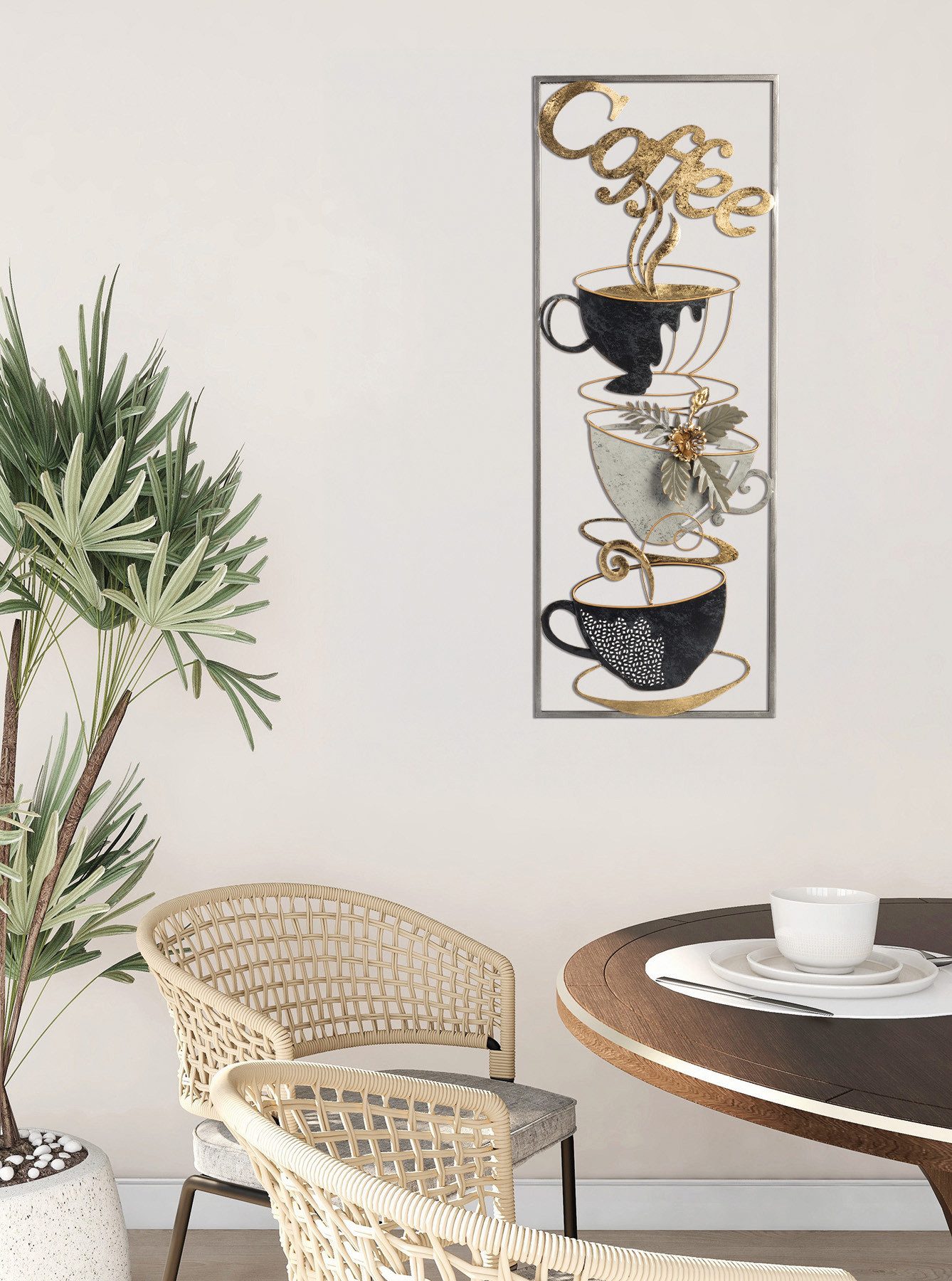 Bönninghoff Metallbild KAFFEE 29x74 cm – Deko modern