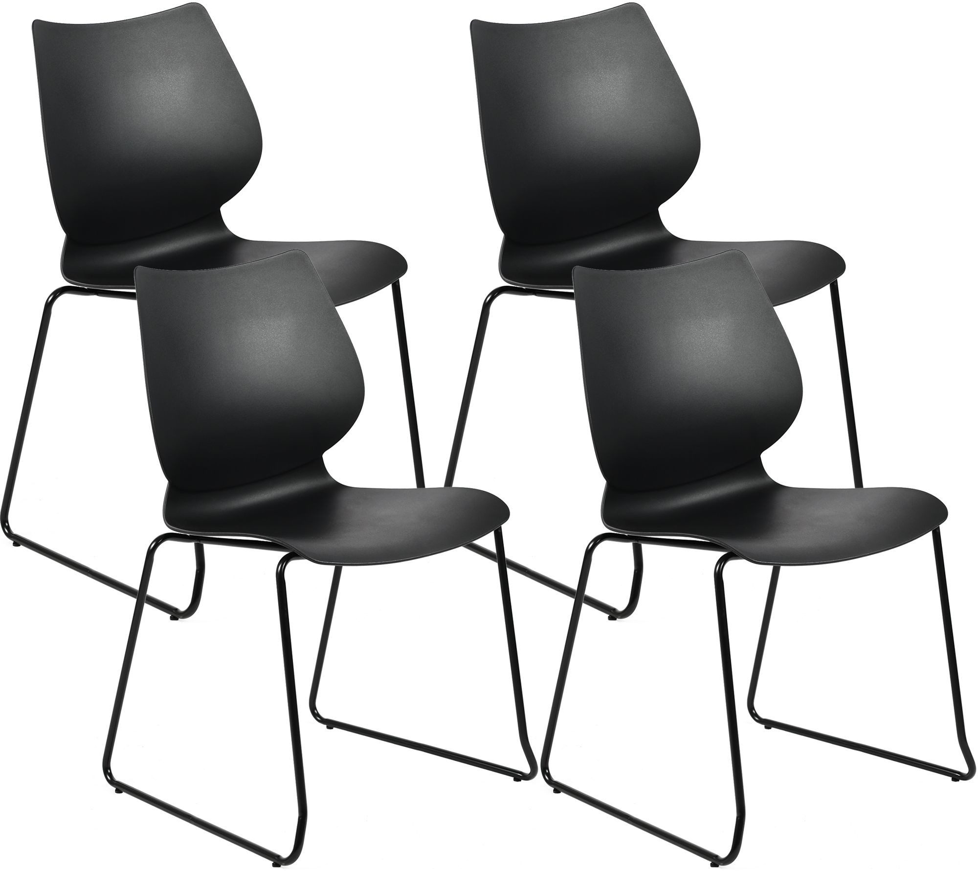 CLP Besucherstuhl Houma (4er Set), Stapelstühle, mit Bodenschonern