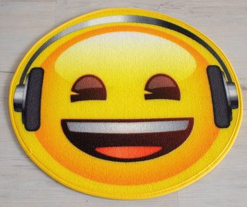Teppich Smily - Emoji Kopfhörer Rund 67cm, Rockbites, Rund, Höhe: 3 mm