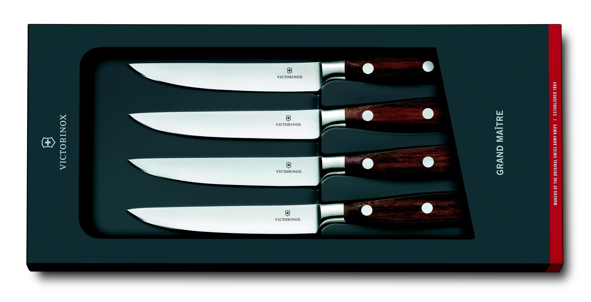 Victorinox Taschenmesser Grand MaÎtre Steakmesser-Set, modifiziert, Ahorn, 4-teilig