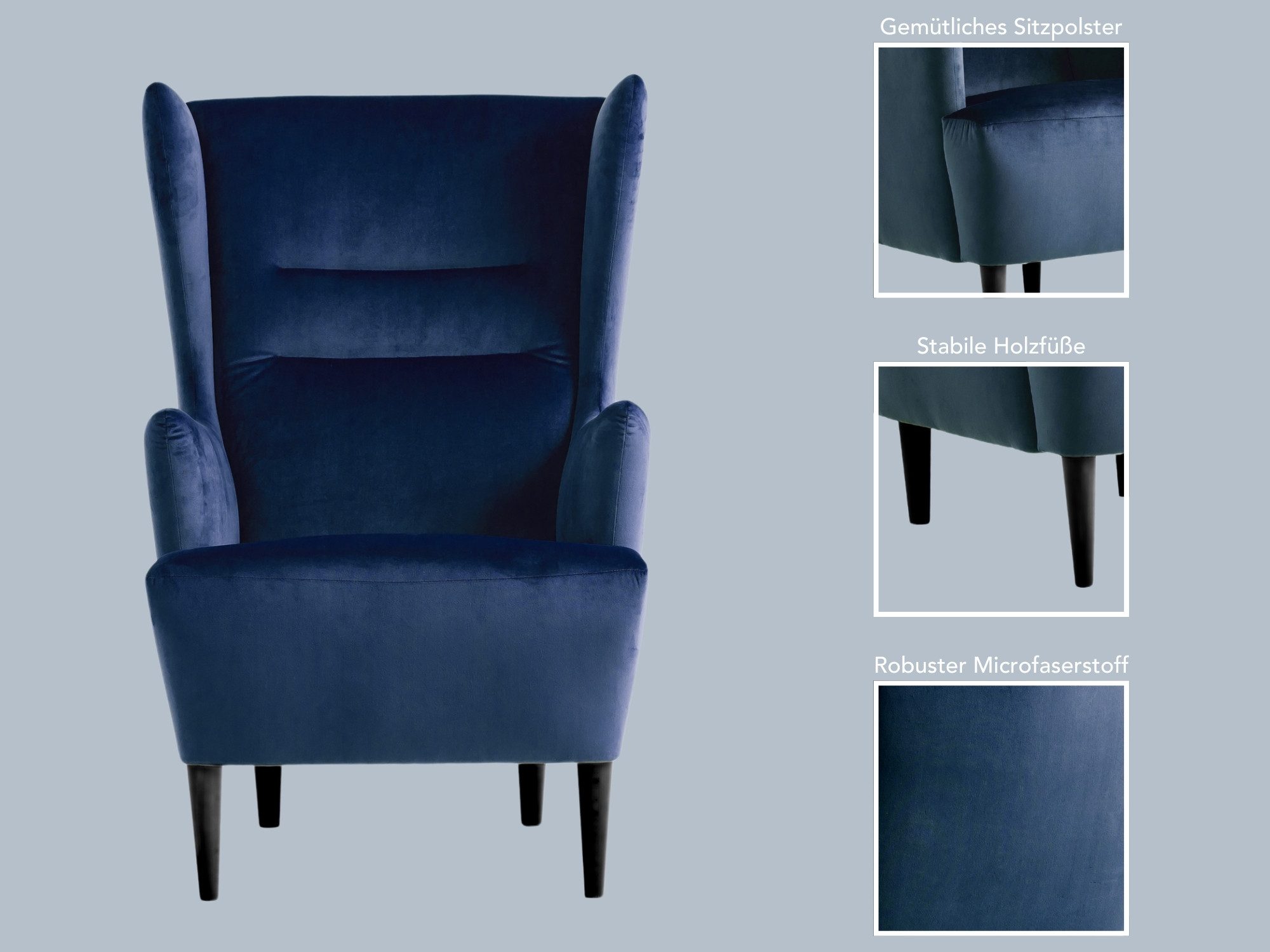 XDREAM Ohrensessel Olaf, Relaxsessel, Loungesessel, Cocktailsessel, günstig online kaufen