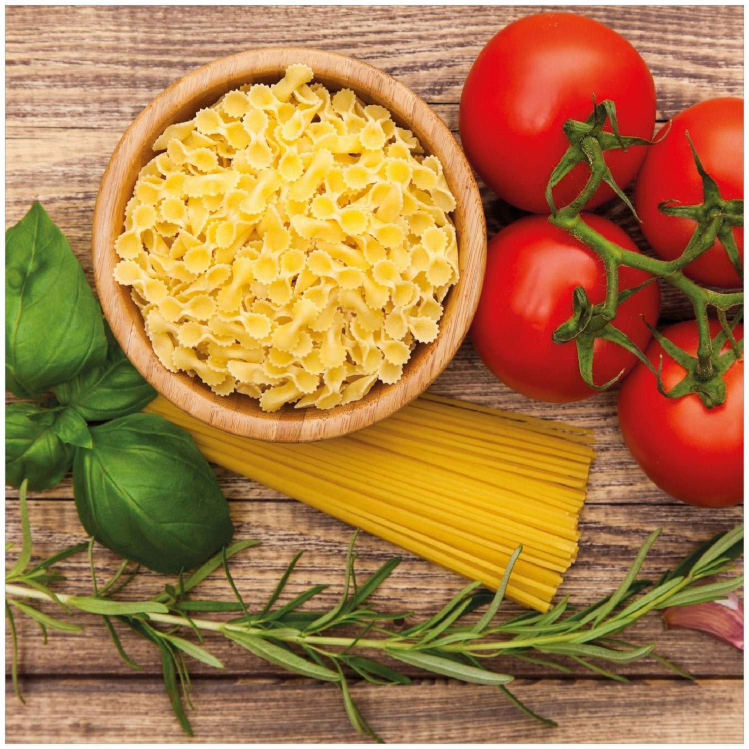 Wallario Memoboard Spaghetti mit Tomaten, Knoblauch und Basilikum