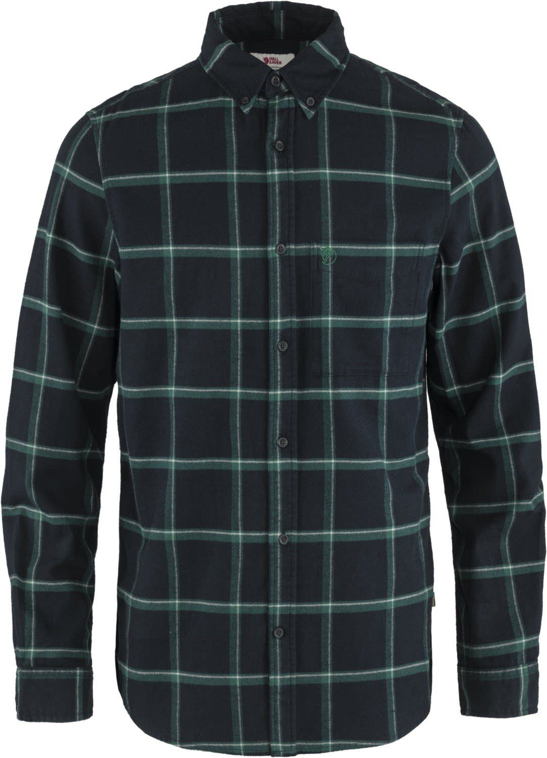 Fjällräven Langarmshirt Fjällräven M Övik Comfort Flannel Shirt Herren Dark Navy - Arctic Green
