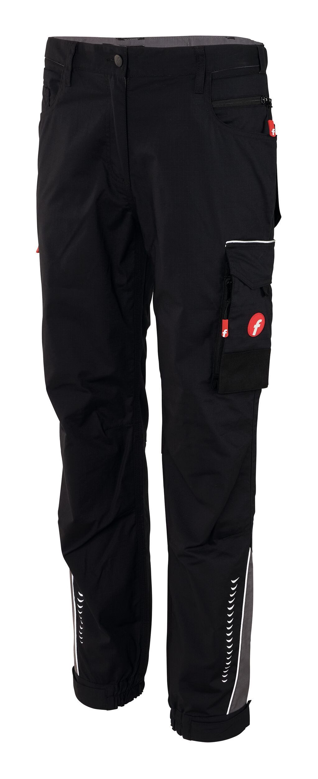 fortis Arbeitsbundhose Damen-Cargohose Performance schwarz/grau