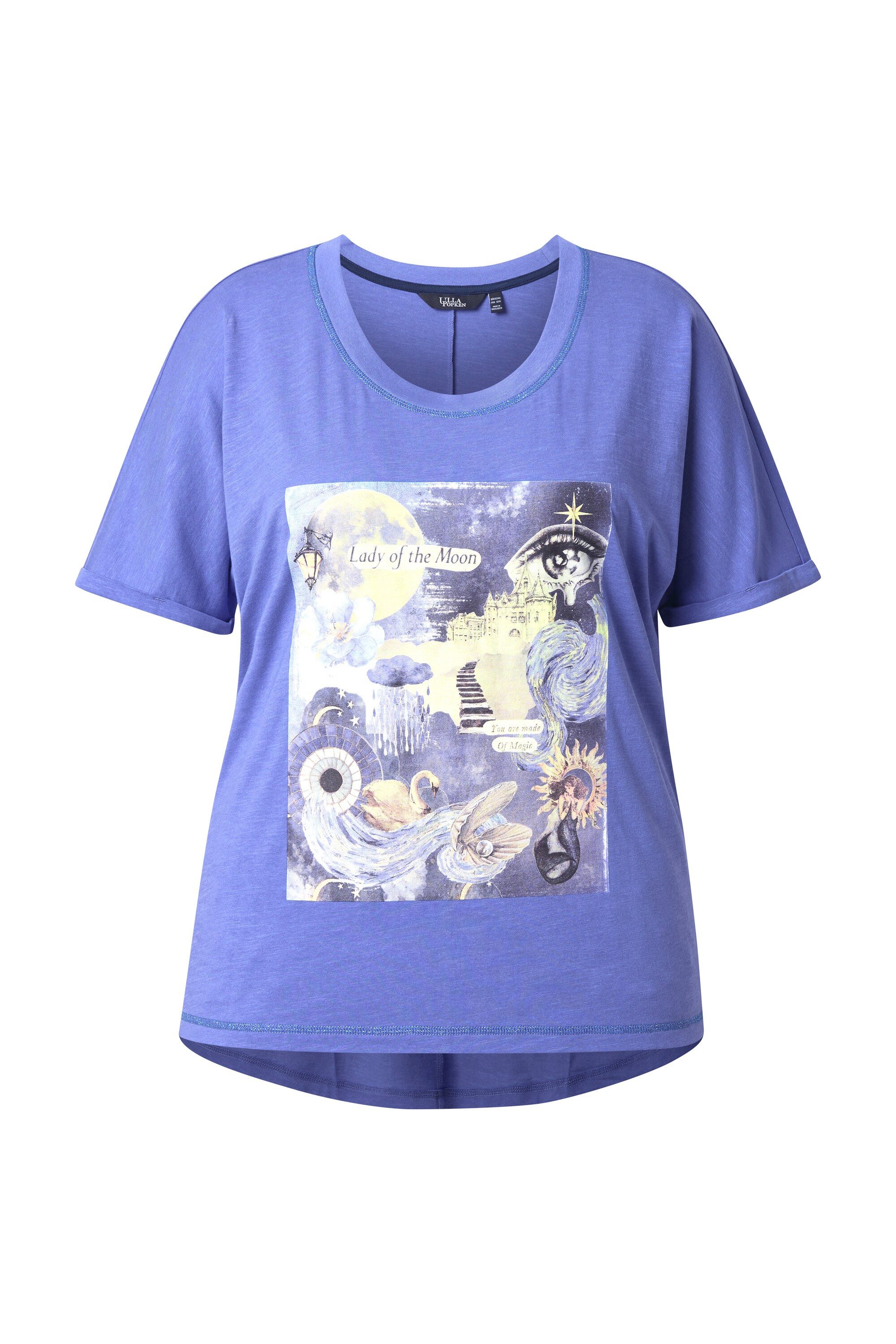Ulla Popken T-Shirt T-Shirt Oversized Rundhals Halbarm Modalmix