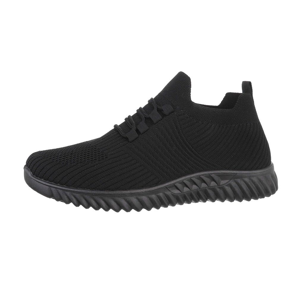 Ital-Design Herren Low-Top Freizeit Sneaker Flach Sneakers in Schwarz