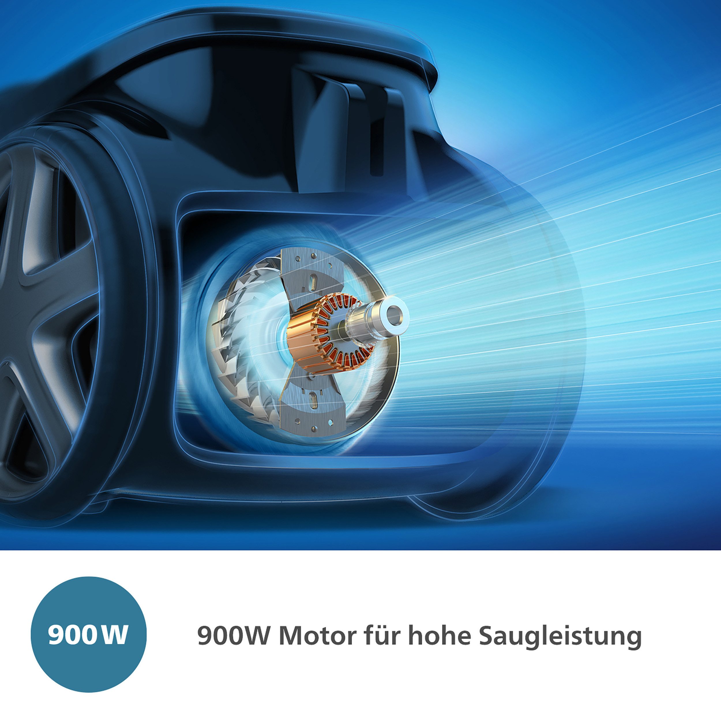 Philips Bodenstaubsauger XD6122/12 6000 Serie, der Allrounder mit HEPA-Allergiefilter, 900 W, mit Beutel, 4 l Fassungsvermögen und TriActive+ LED-Düse; Arktic-weiß glänzend