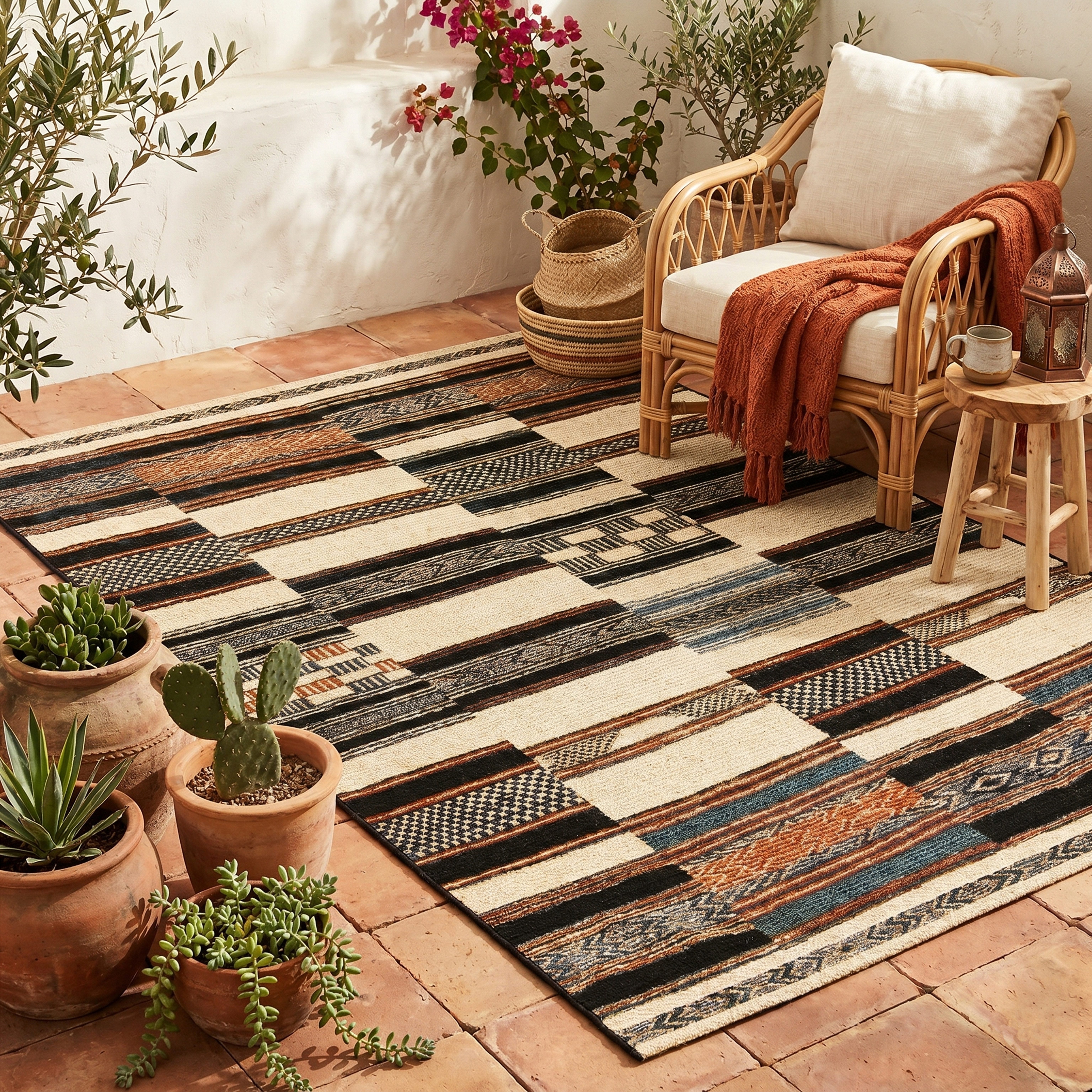 Gino Falcone Teppich Outdoor-Africa 41, rechteckig, Höhe: 5 mm, Flachgewebe, In- und Outdoor geeignet, Wohnzimmer