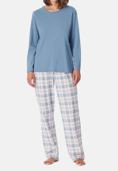 Schiesser Pyjama Comfort Essentials (Set, 2 tlg) Schlafanzug - Baumwolle - Atmungsaktiv