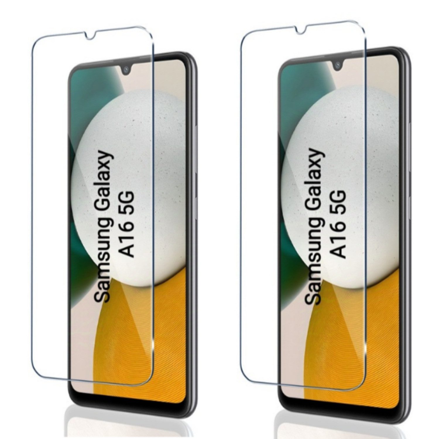 CLM-Tech Displayschutzglas 2x Schutzfolie für Samsung Galaxy A16 5G Panzerfolie kristallklar für Samsung Galaxy A16 5G, Panzerglas Folie - Anti-Fingerabdruck und kratzfest -, 2 Stück, Kristallklar