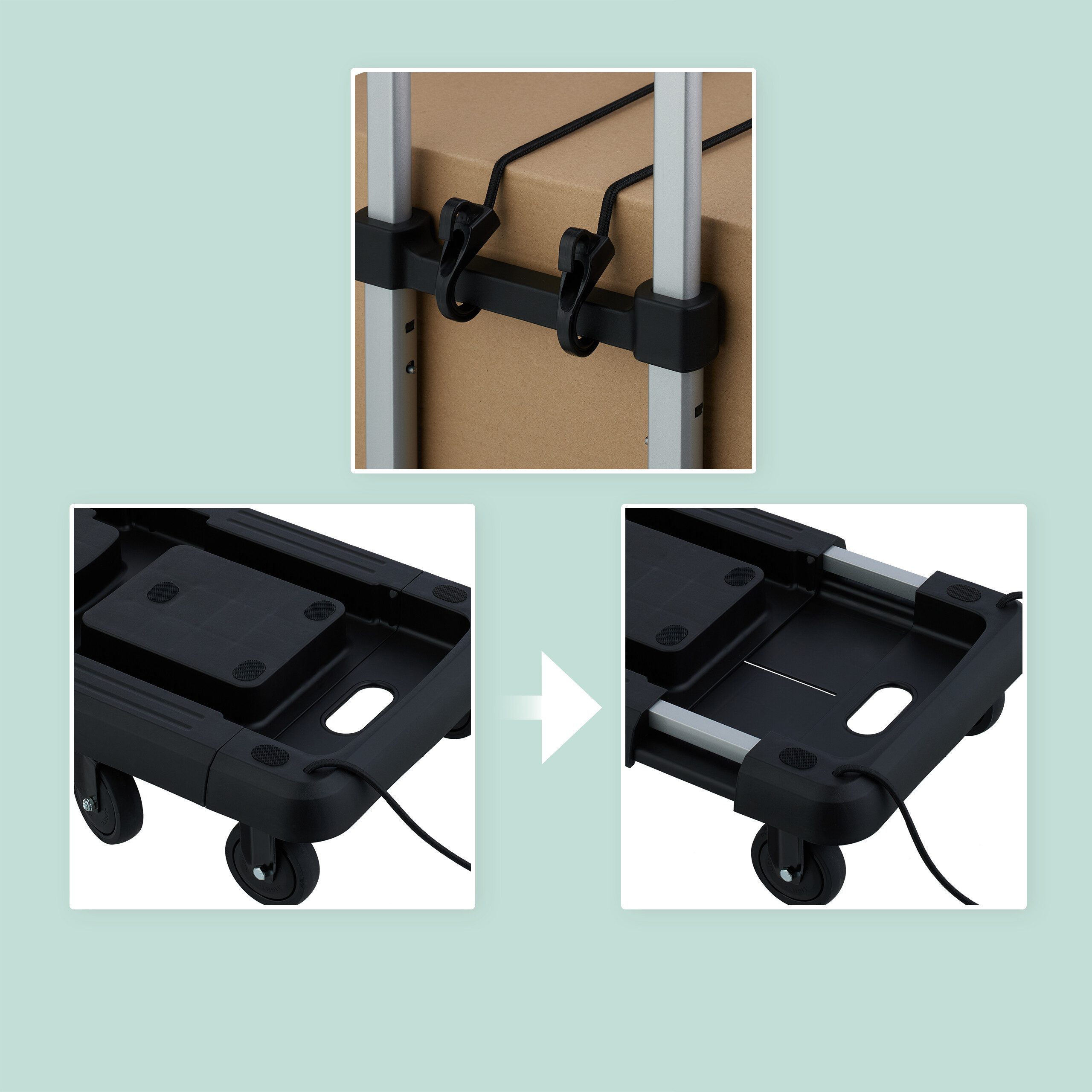 relaxdays Folding Transport Cart, black