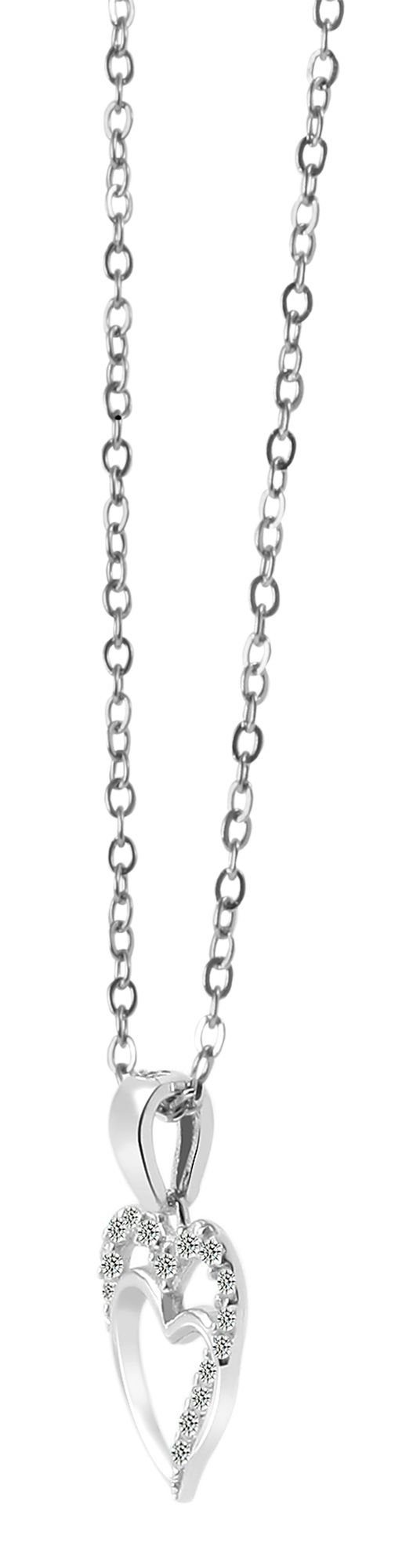 925/- Halskette aus Zirkonia Silber Echt mit mit Anhänger mit AKZENT Kette Mirja Anhänger
