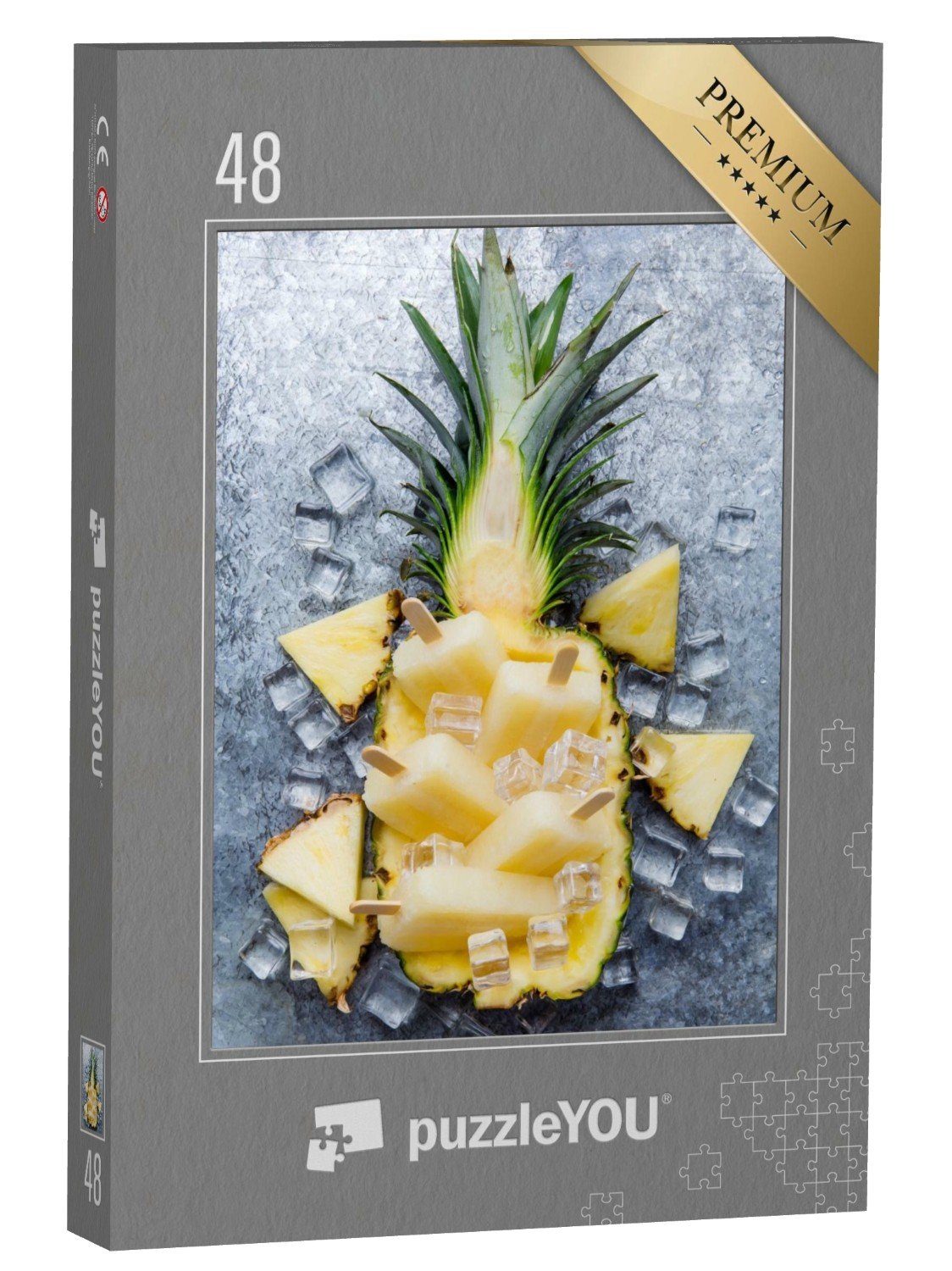 puzzleYOU Puzzle Hausgemachte Eis am Stil: Frische Ananas, 48 Puzzleteile, puzzleYOU-Kollektionen Obst, Essen und Trinken