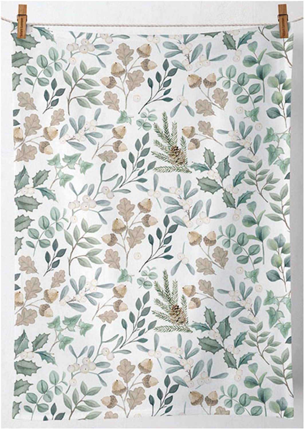 Ambiente® Geschirrtuch Collection of leaves, (1-tlg., 1-teilig), Geschirrtücher ca.50x70cm Baumwolle
